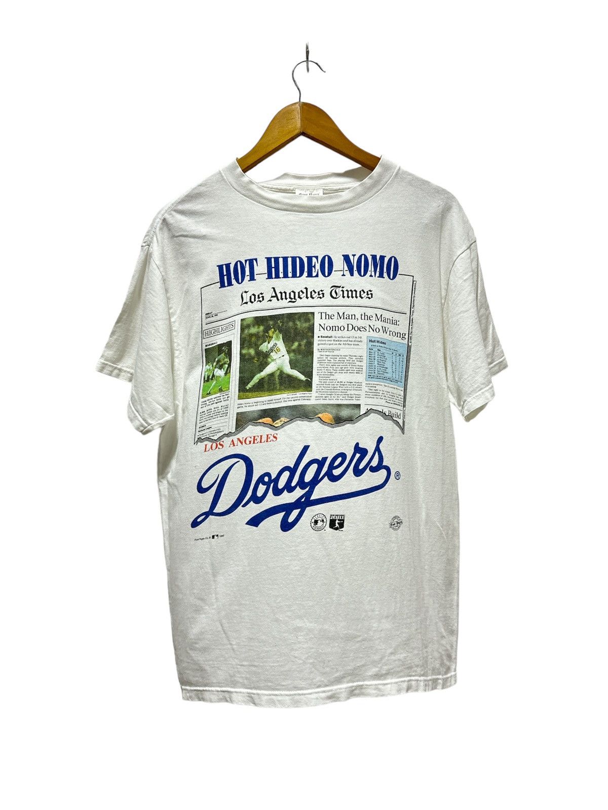 MLB × Vintage Vintage 90’s LA Dodgers Front Pages Shirt Hot Hideo Nomo Size US L / EU 52-54 / 3 - 1 Thumbnail