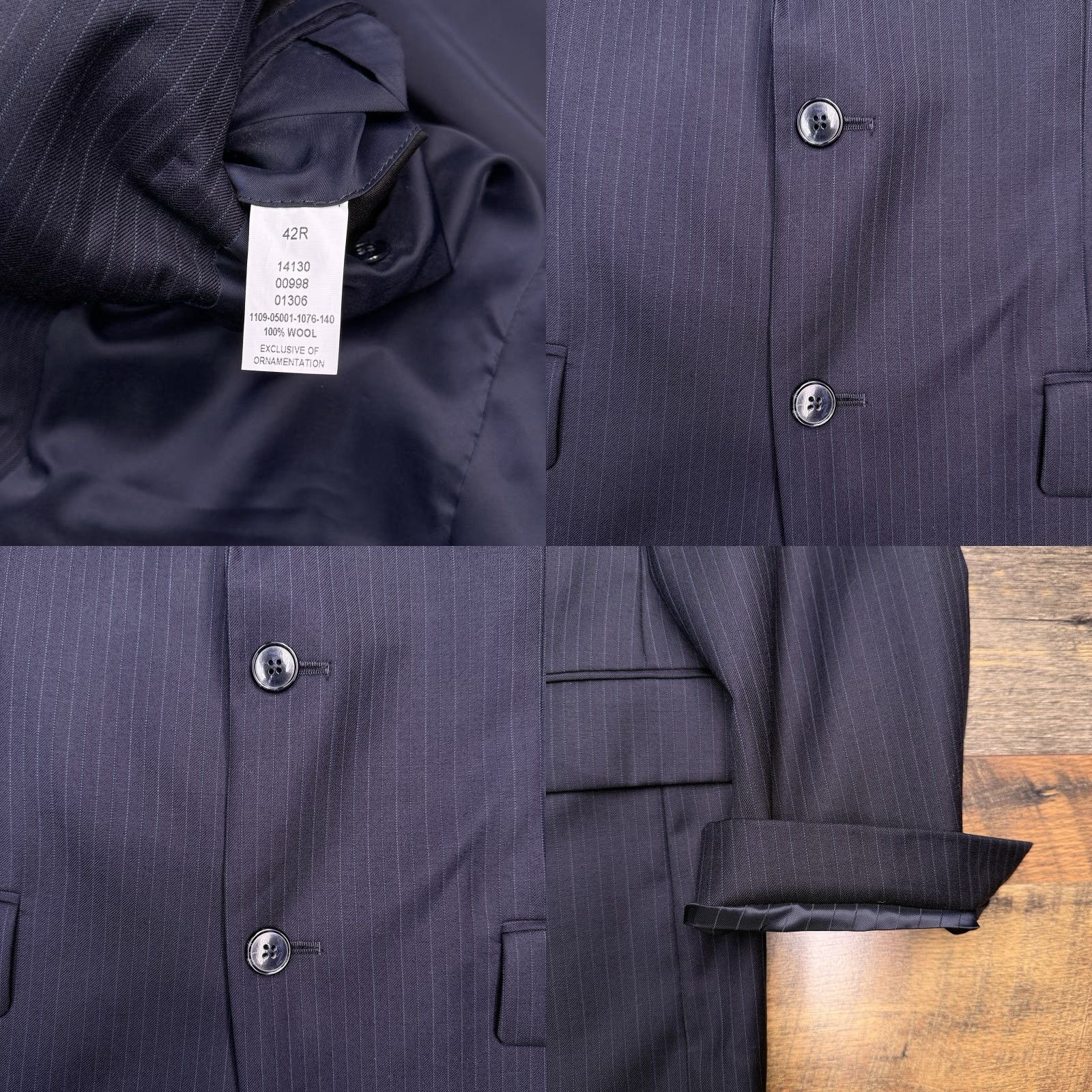 Jos. A. Bank Jos. A. Bank Travelers Collection Suit Jacket 42R Navy Wool Slim Blazer Size 42R - 8 Thumbnail