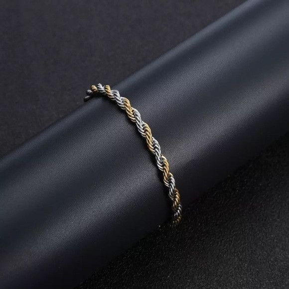 Other 5mm Stainless Steel Twist Chain Bracelet Size ONE SIZE - 5 Thumbnail