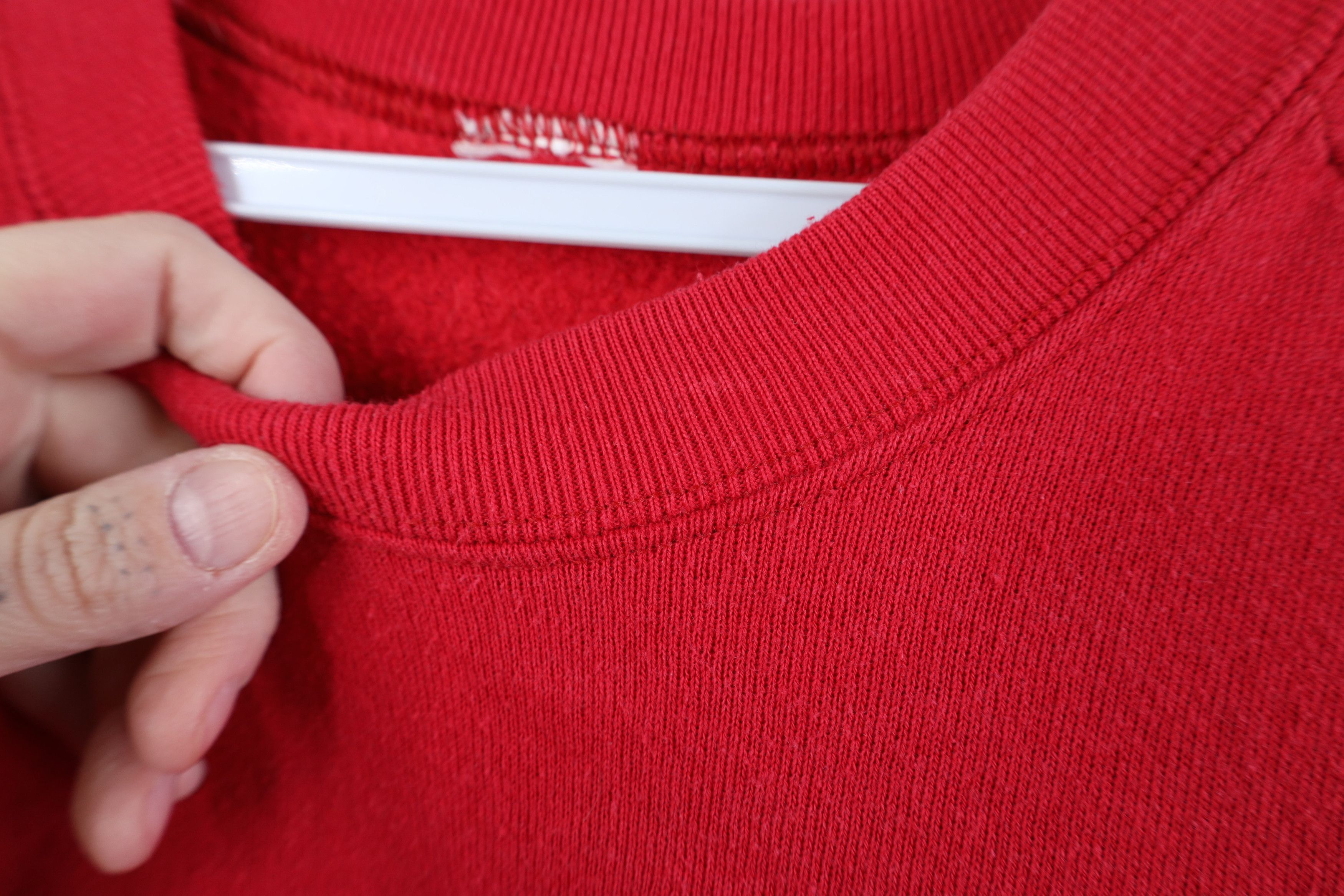 Vintage Vintage 90s Streetwear Faded Blank Crewneck Sweatshirt Red Size XL / US 12-14 / IT 48-50 - 4 Thumbnail