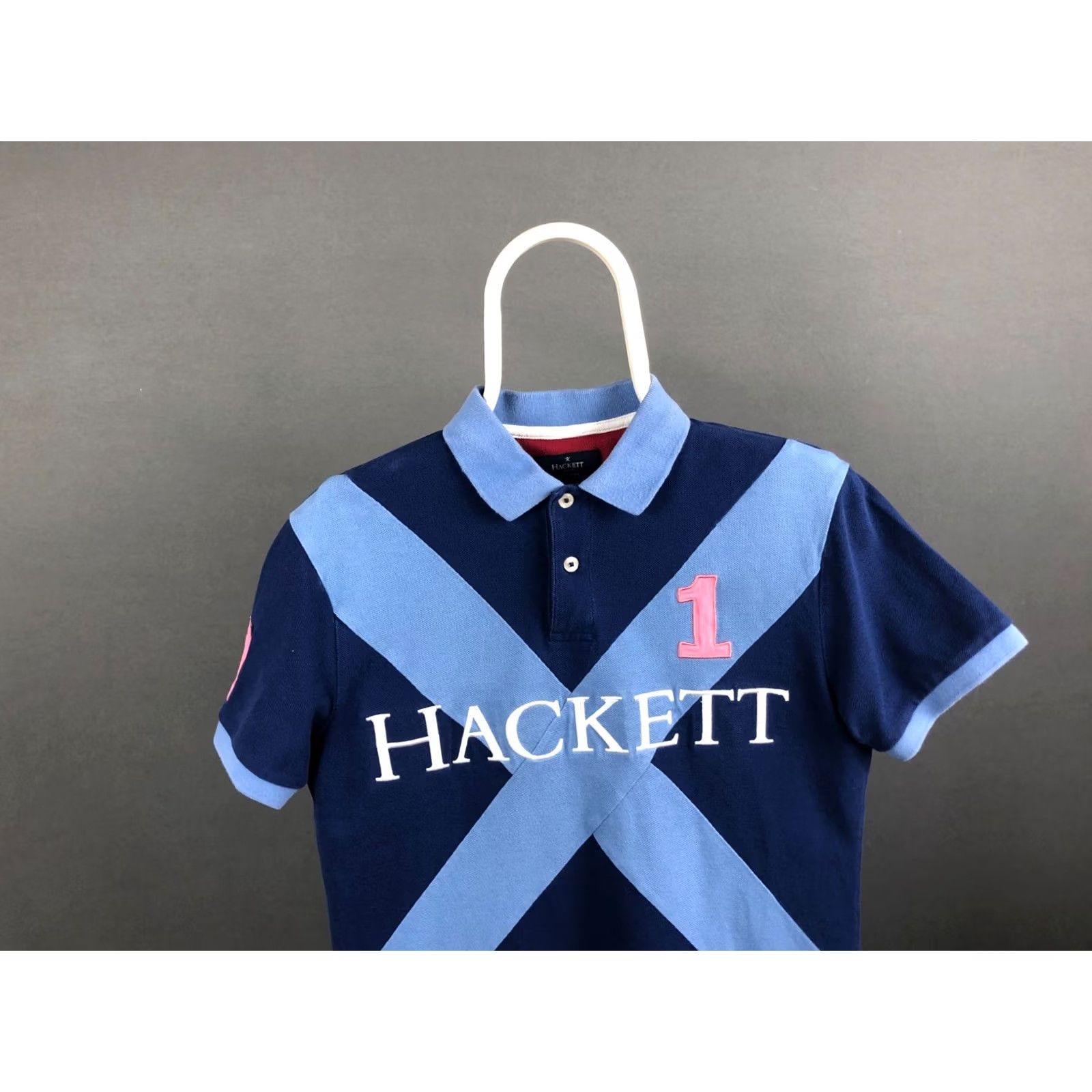 Hackett Hackett London Polo Shirt Mens S Blue 100% Cotton Classic Short Sleeve Embroidered Logo Twill Patch Chest Left Sleeve Polo Size US S / EU 44-46 / 1 - 4 Thumbnail