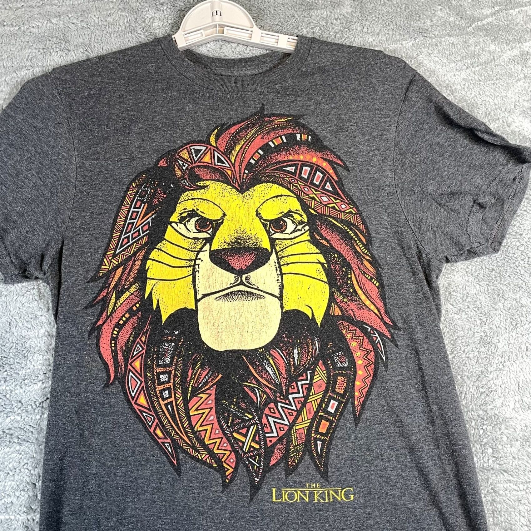Disney Disney Lion King T Shirt Mens Small Gray Graphic Lion Face Front Print Cotton Polyester Crew Neck Short Sleeve Graphic Size US S / EU 44-46 / 1 - 2 Thumbnail
