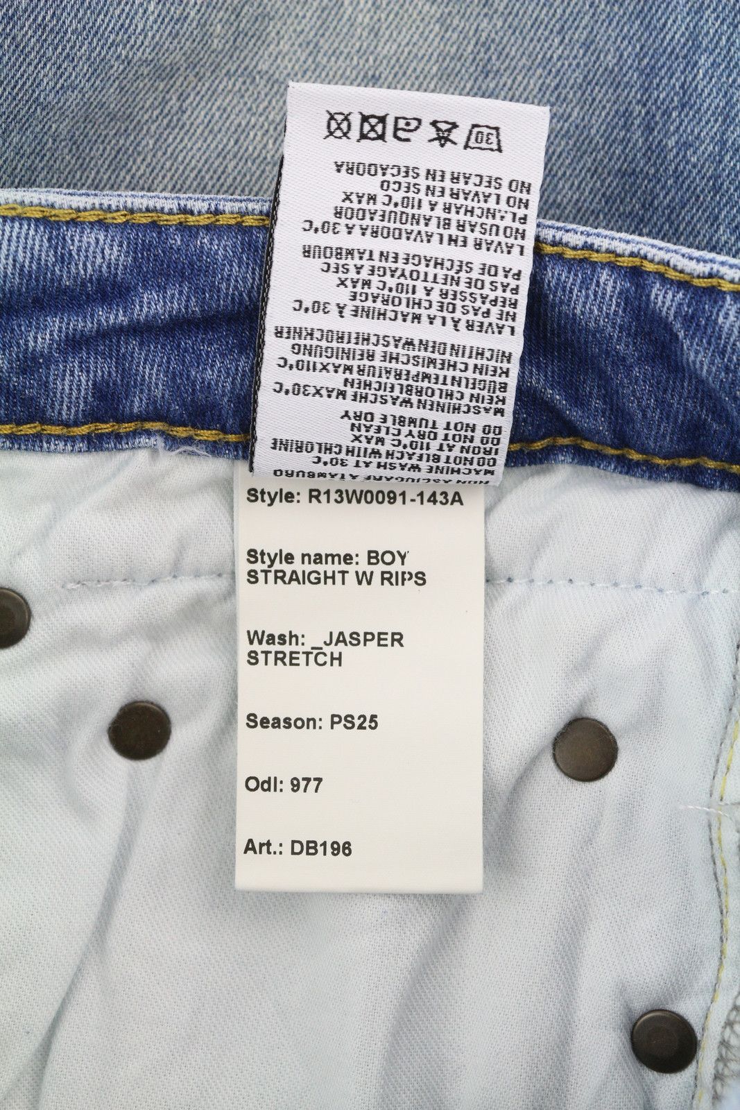 R13 BOY STRAIGHT 25 Jasper Stretch Ankle Length Distress 84433 Size 25" / US 0 / IT 36 - 10 Thumbnail