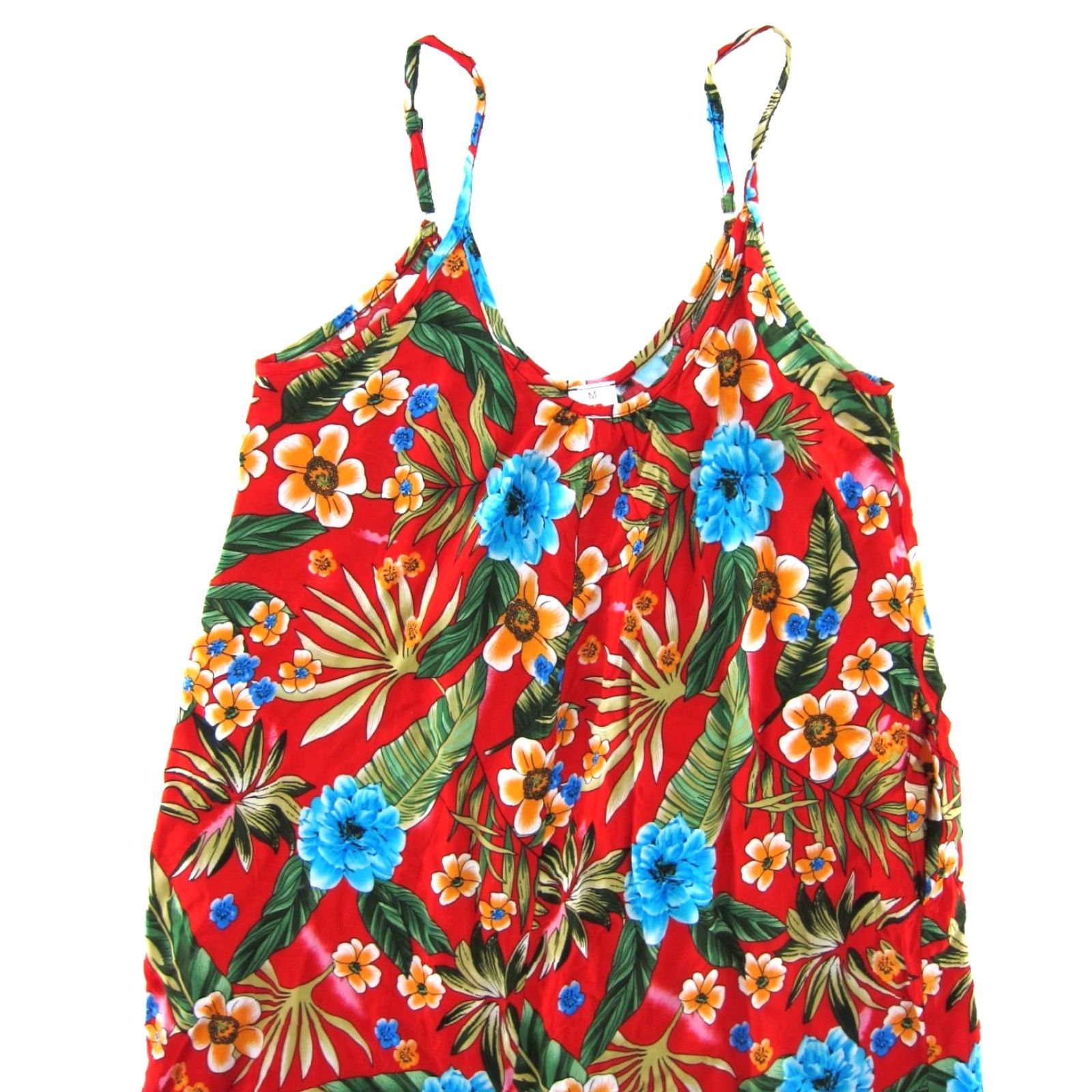 Vintage Beunos Ninos 100% Rayon Red Floral Pocket Wide Leg Jumper Romper Jumpsuit Medium Size M / US 6-8 / IT 42-44 - 4 Thumbnail