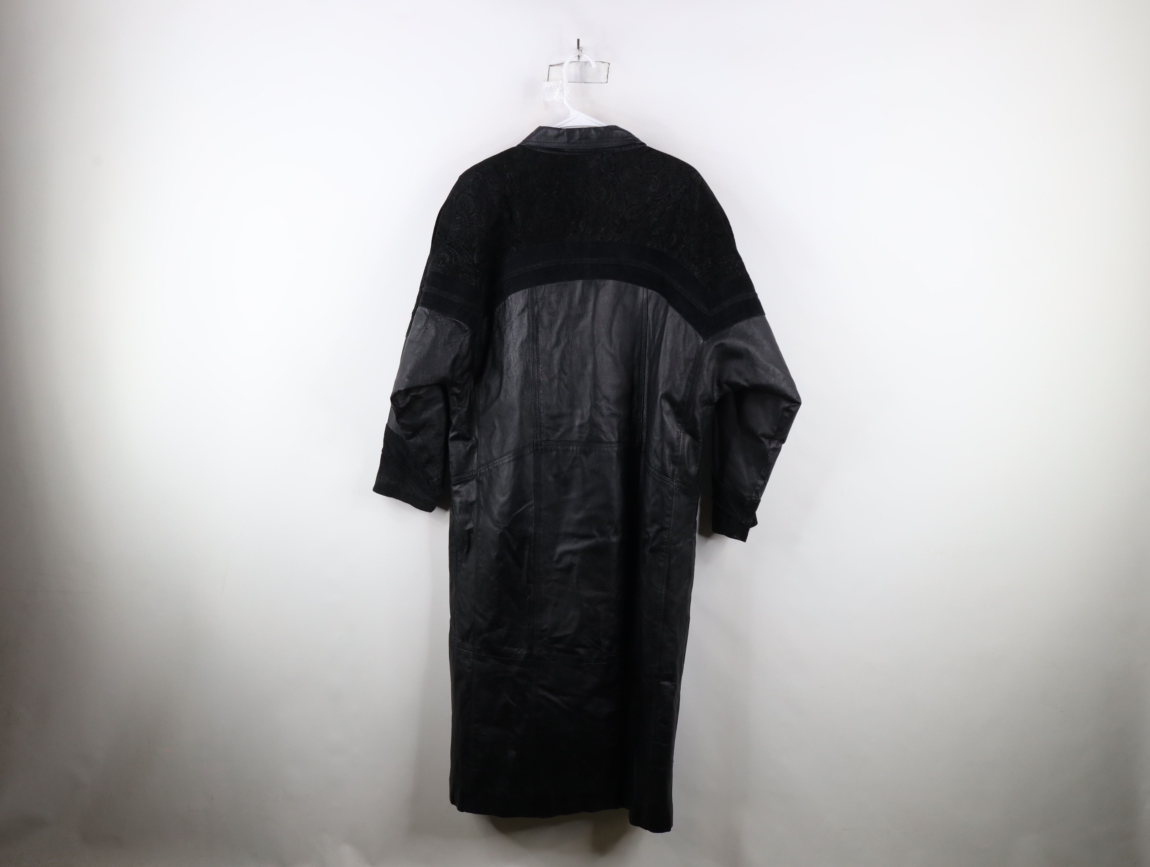 Vintage Vintage 90s Streetwear Paisley Leather Trench Coat Jacket Size M / US 6-8 / IT 42-44 - 12 Thumbnail
