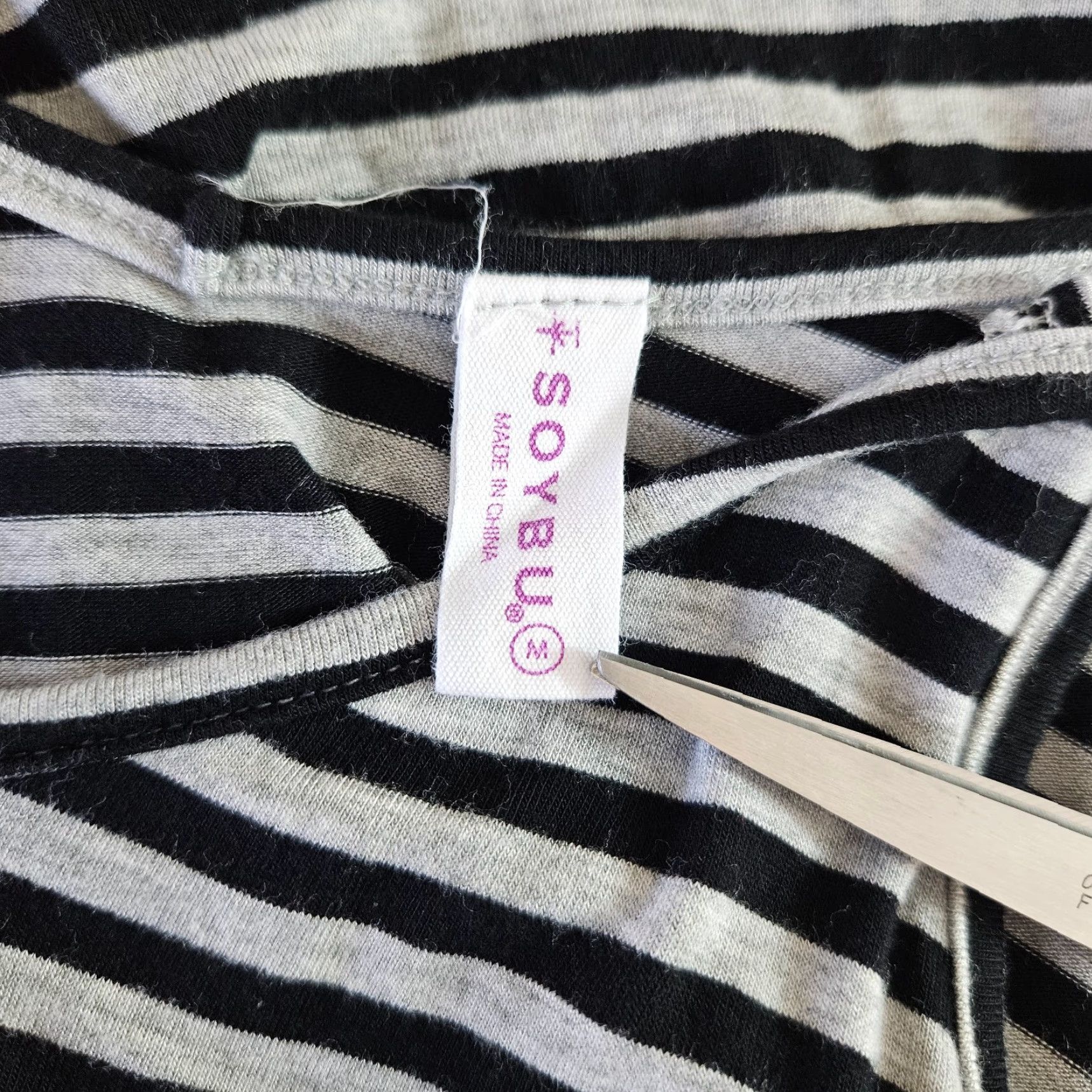 Vintage Soybu Womens Tank Dress Sz M Black Stripe Pockets Sleeveless Rayon Blend Size M / US 6-8 / IT 42-44 - 5 Thumbnail