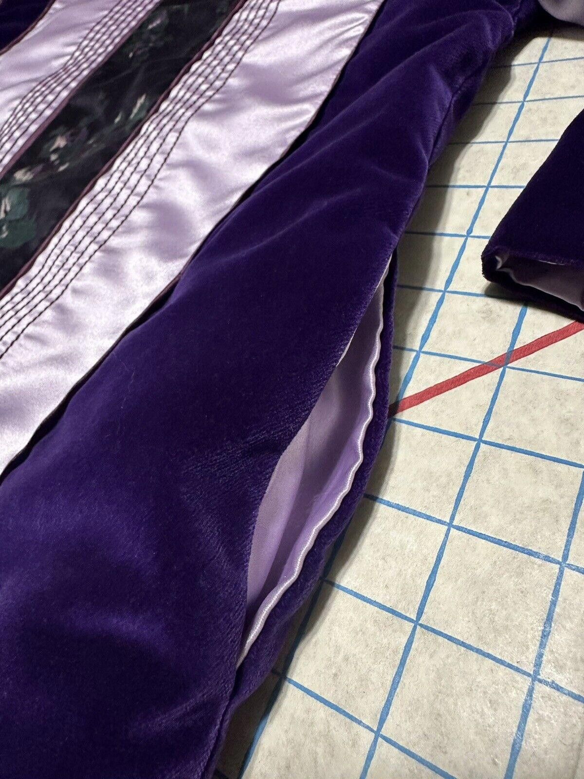 Other Open Boho Jacket Opus 1 100% Cotton OS Purple Satin Floral Size ONE SIZE - 12 Thumbnail