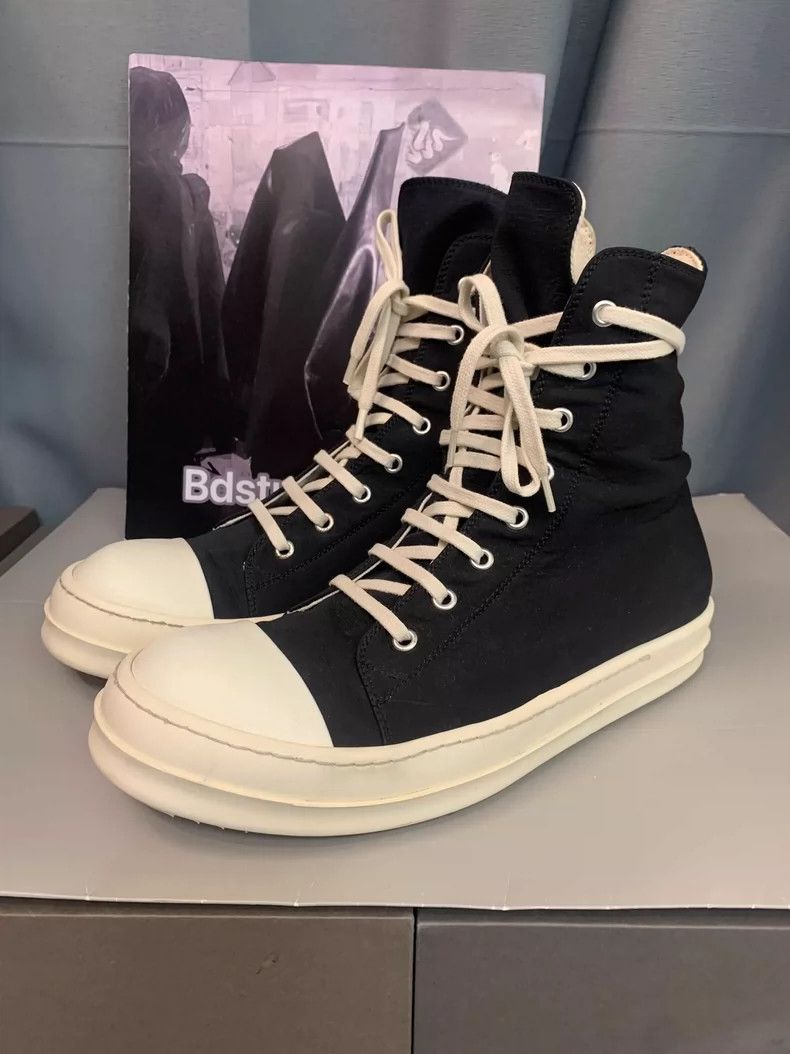 Rick Owens Rick Owens Satin High Top Black and White Sneakers Size US 8 / EU 41 - 3 Thumbnail