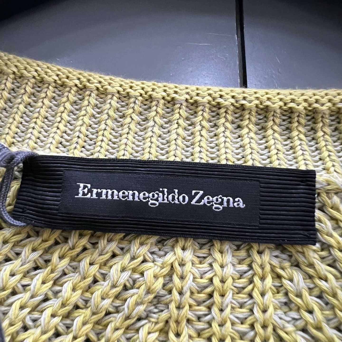 Ermenegildo Zegna Zegna Yellow Paneled Knit Sweater Size US M / EU 48-50 / 2 - 5 Thumbnail
