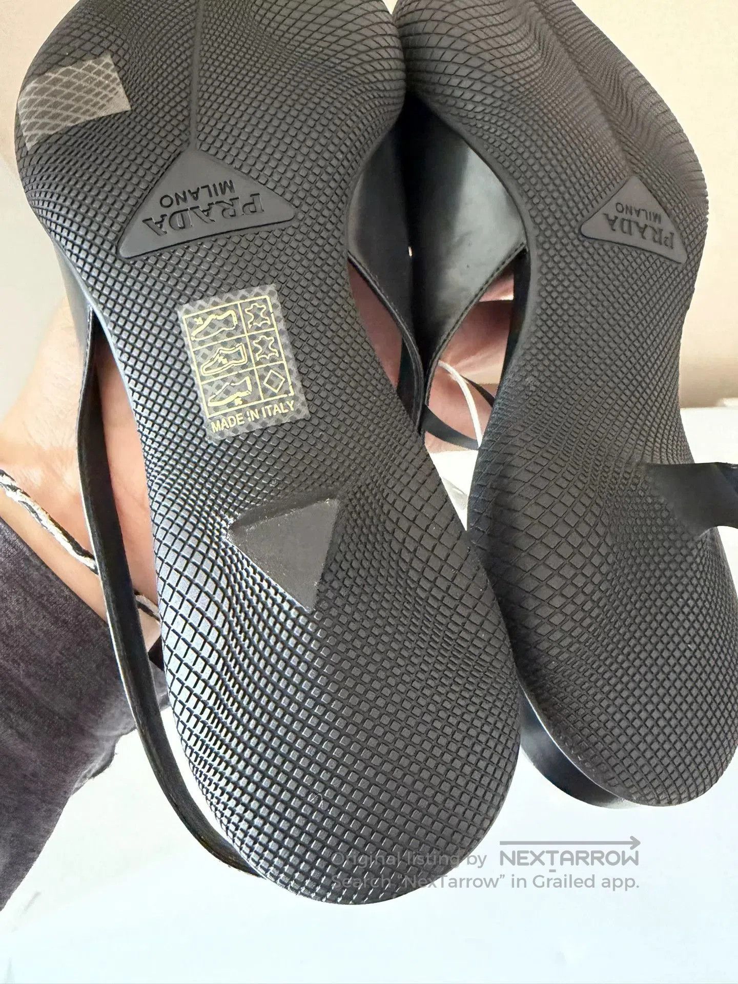 Prada Prada Triangle Logo Black Kitten Heel Sandals. Size US 7 / IT 37 - 9 Thumbnail