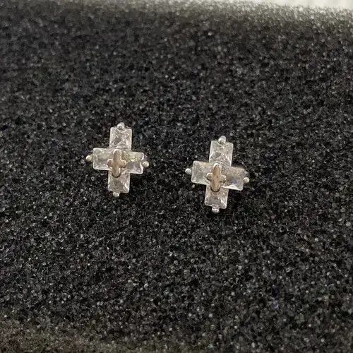 Japanese Brand Cross Stud Earrings for Men Women,Cross Earrings Size ONE SIZE - 1 Thumbnail