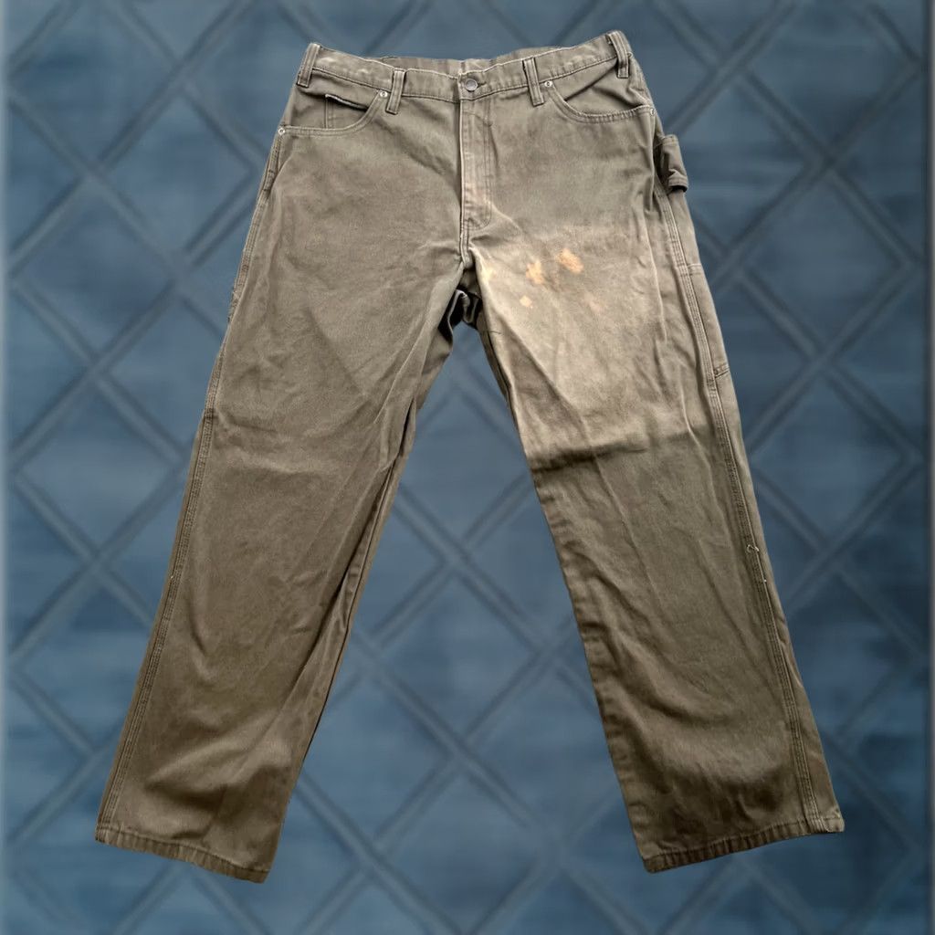 Dickies VINTAGE Dickies Pants Mens Brown Distressed Carptenter 90s 00s Work Jeans 874 Regular Straight 36x30 Size US 36 / EU 52 - 1 Thumbnail