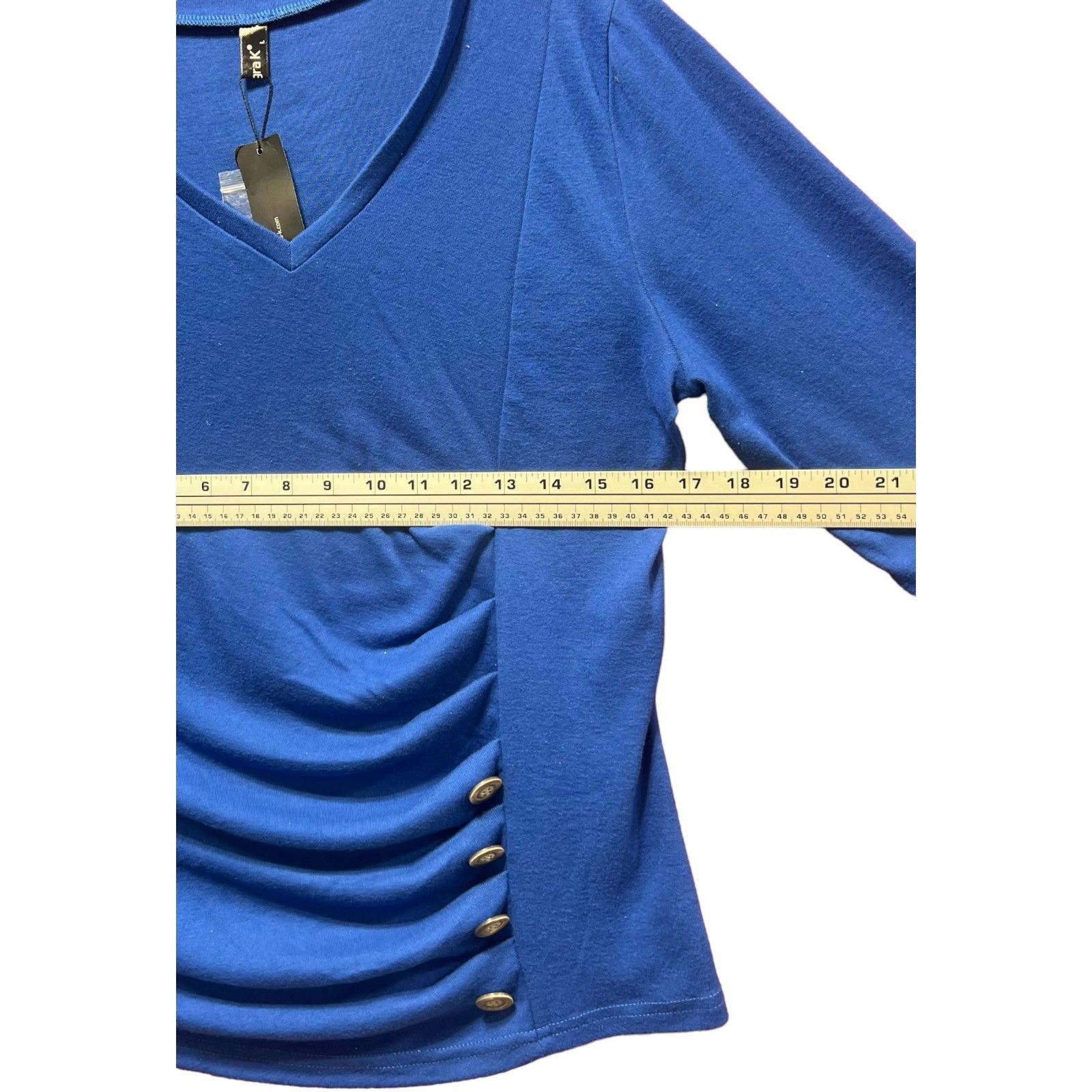 Other Allegra K - Women's V-Neck 3/4Sleeve Solid Knitted Button De Size L / US 10 / IT 46 - 6 Thumbnail