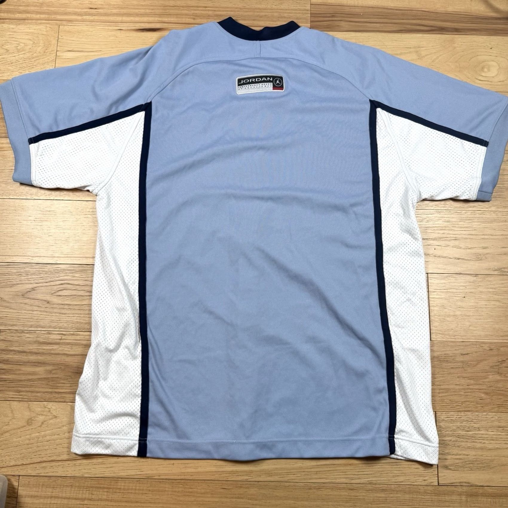 Nike VINTAGE Nike Jordan Jumpman Jacket Powder Blue Button Basketball Warm Up Mens XL Blue Track Jacket Size US XL / EU 56 / 4 - 6 Thumbnail
