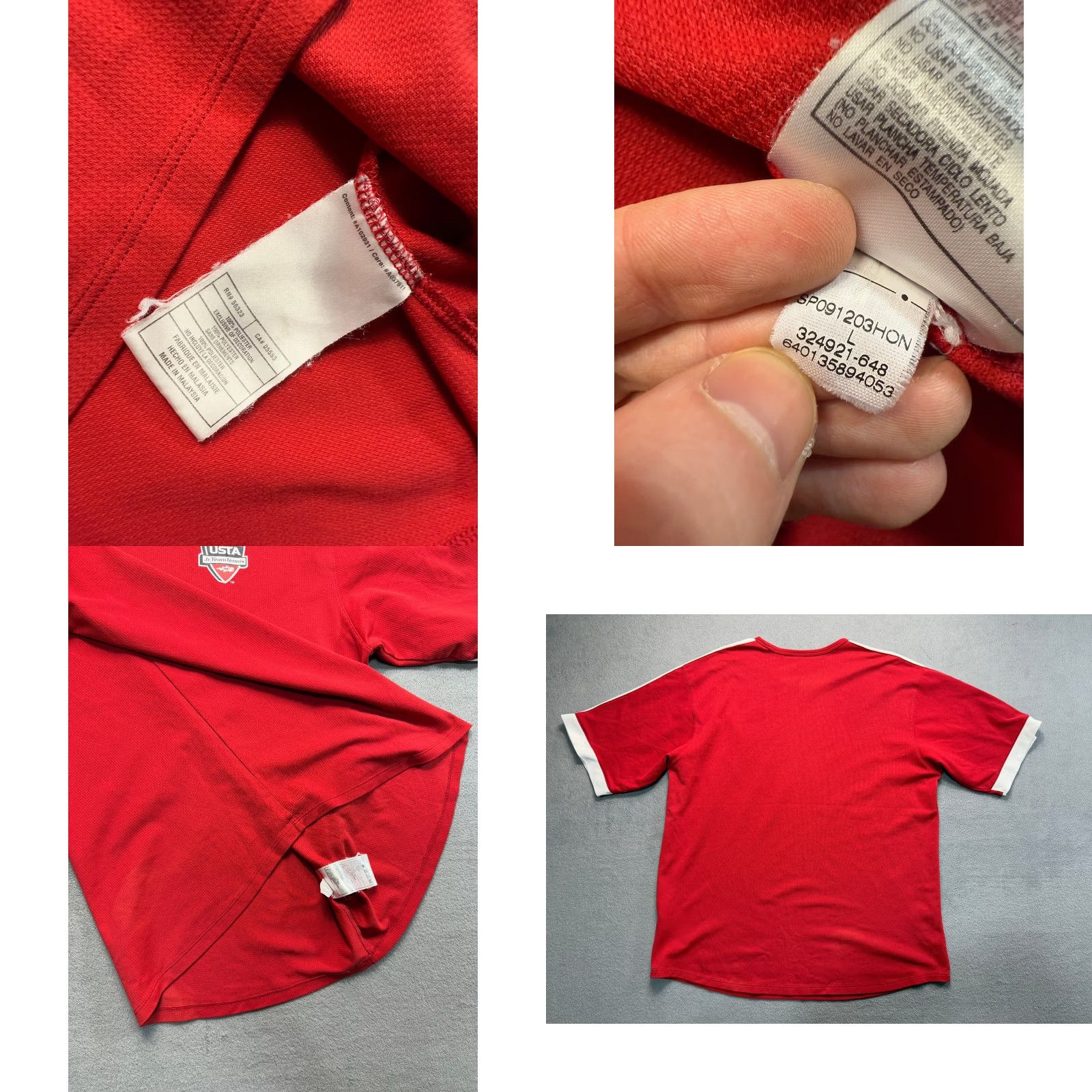 Nike Nike USTA Jr. Team Tennis Mens Shirt L Red T-Shirt Size US L / EU 52-54 / 3 - 9 Thumbnail