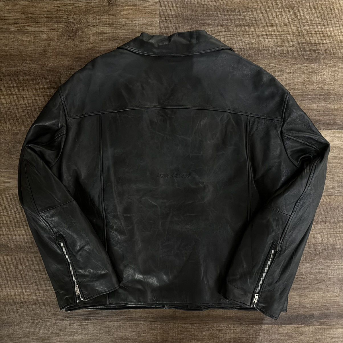 Acne Studios Acne Studios Distressed Leather Jacket Black Size US M / EU 48-50 / 2 - 7 Thumbnail