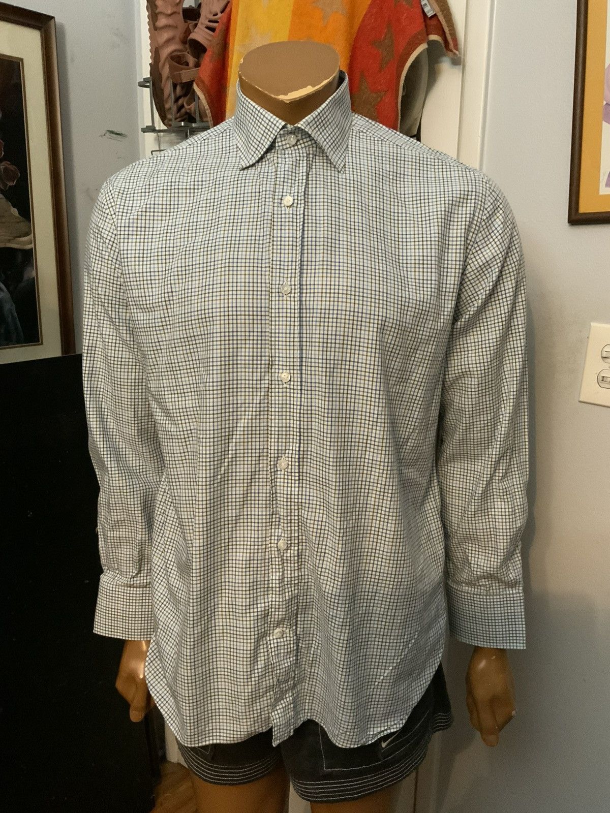 Other Oriali Firenze Made In Italy Check Plaid Dress Button Shirt Size US M / EU 48-50 / 2 - 12 Thumbnail