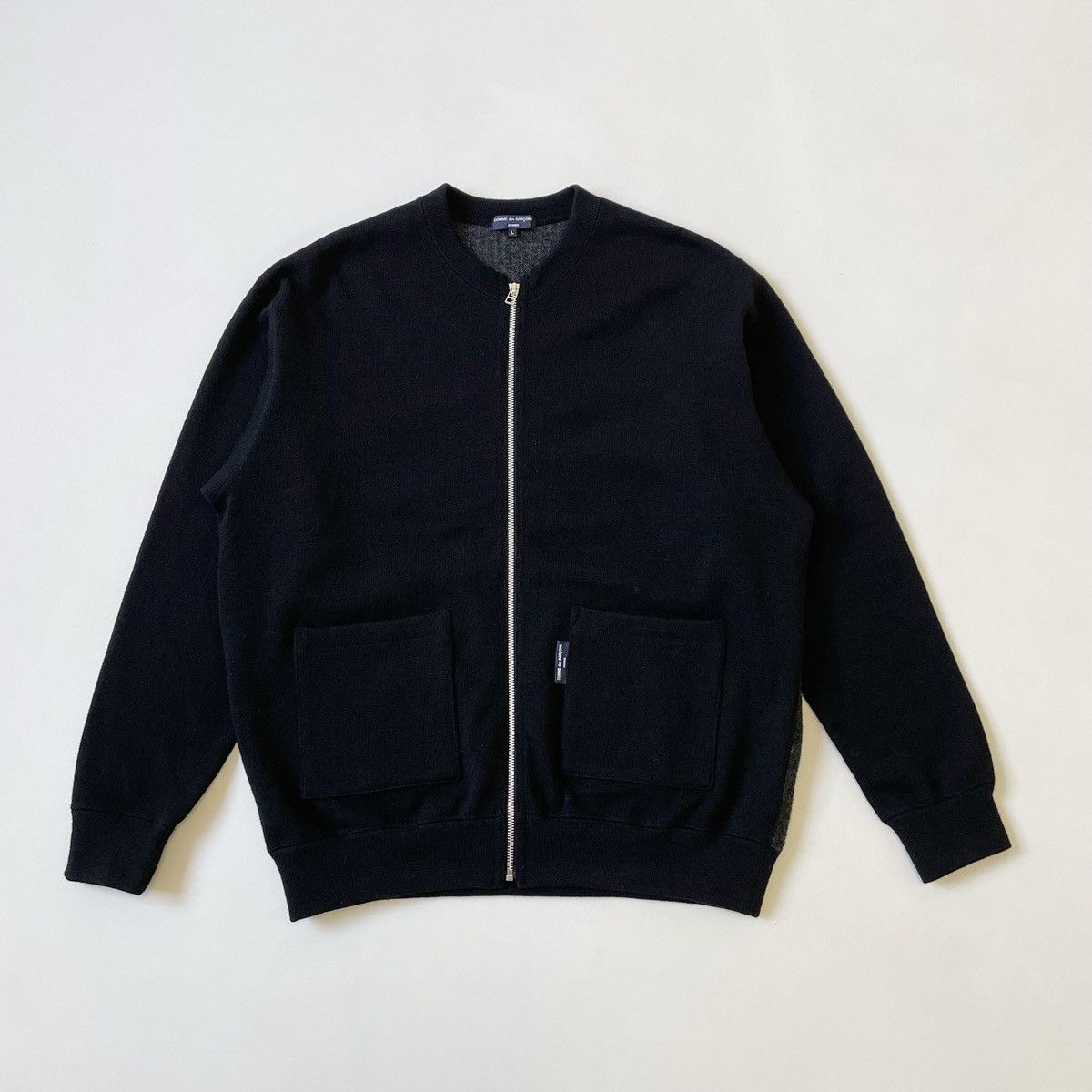 Comme des Garcons A/W 23 Boxy Fit Black Wool Zip Sweater Size US L / EU 52-54 / 3 - 3 Thumbnail