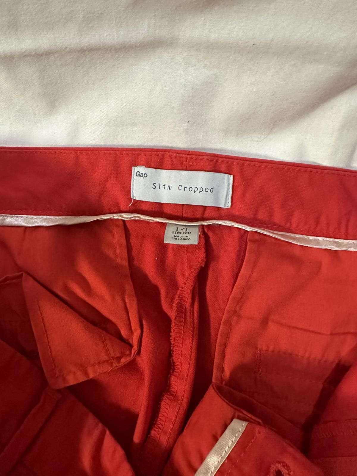 Gap Gap Slim Cropped Red Pants - 14 Size 36" / US 14 / IT 50 - 3 Thumbnail