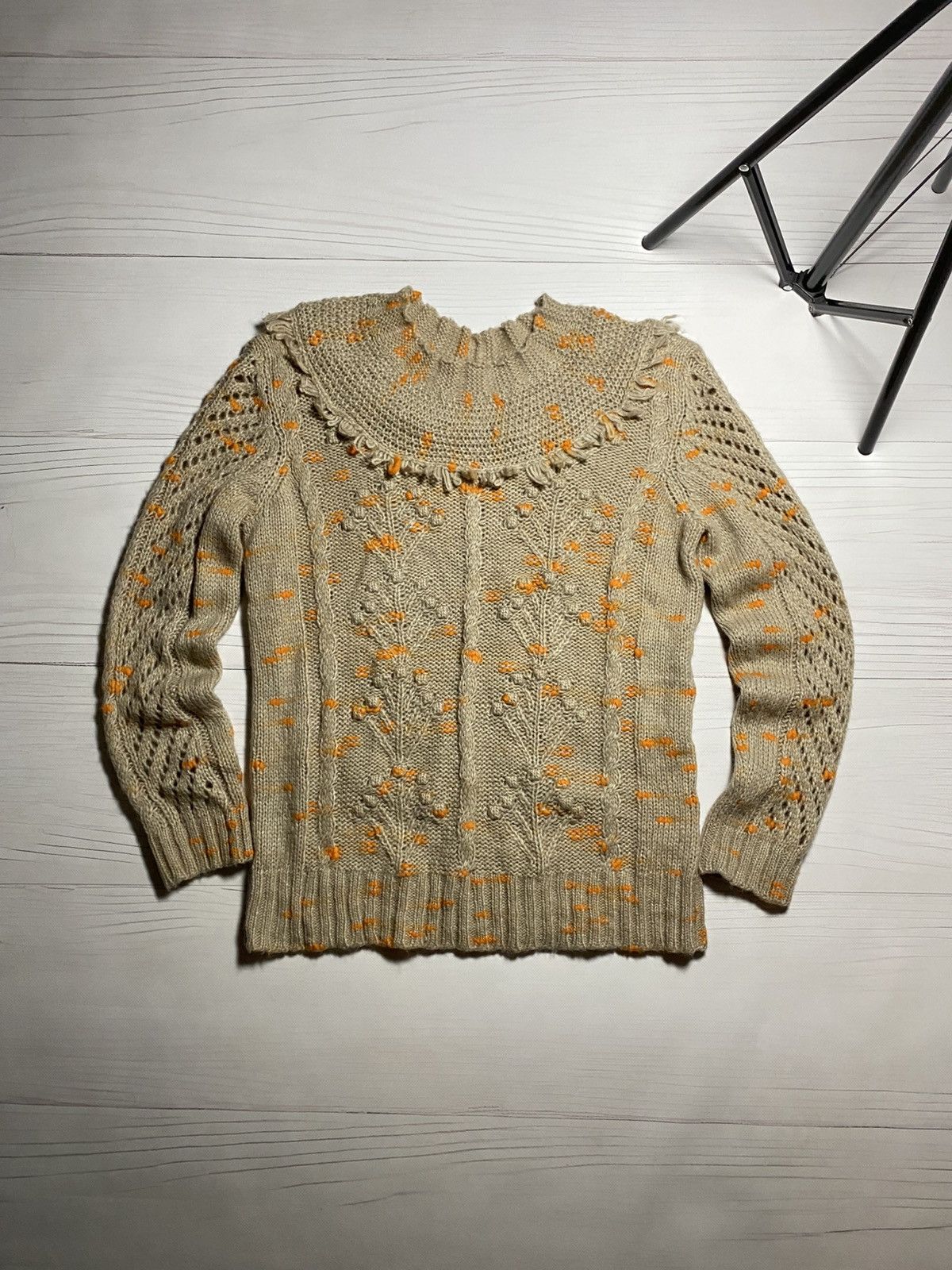 Love Moschino Love Moschino ruffle collar textured knit sweater Size M / US 6-8 / IT 42-44 - 1 Thumbnail