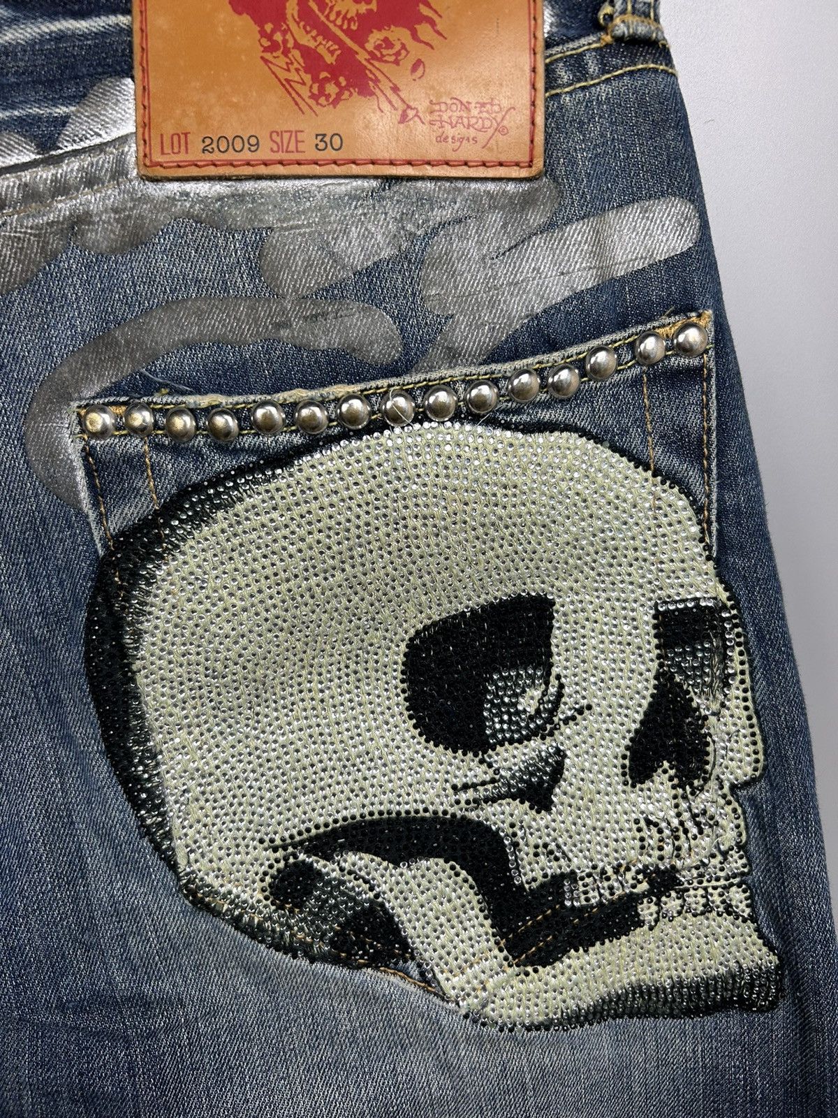 Vintage Ed Hardy Jeans Skull Big Logo