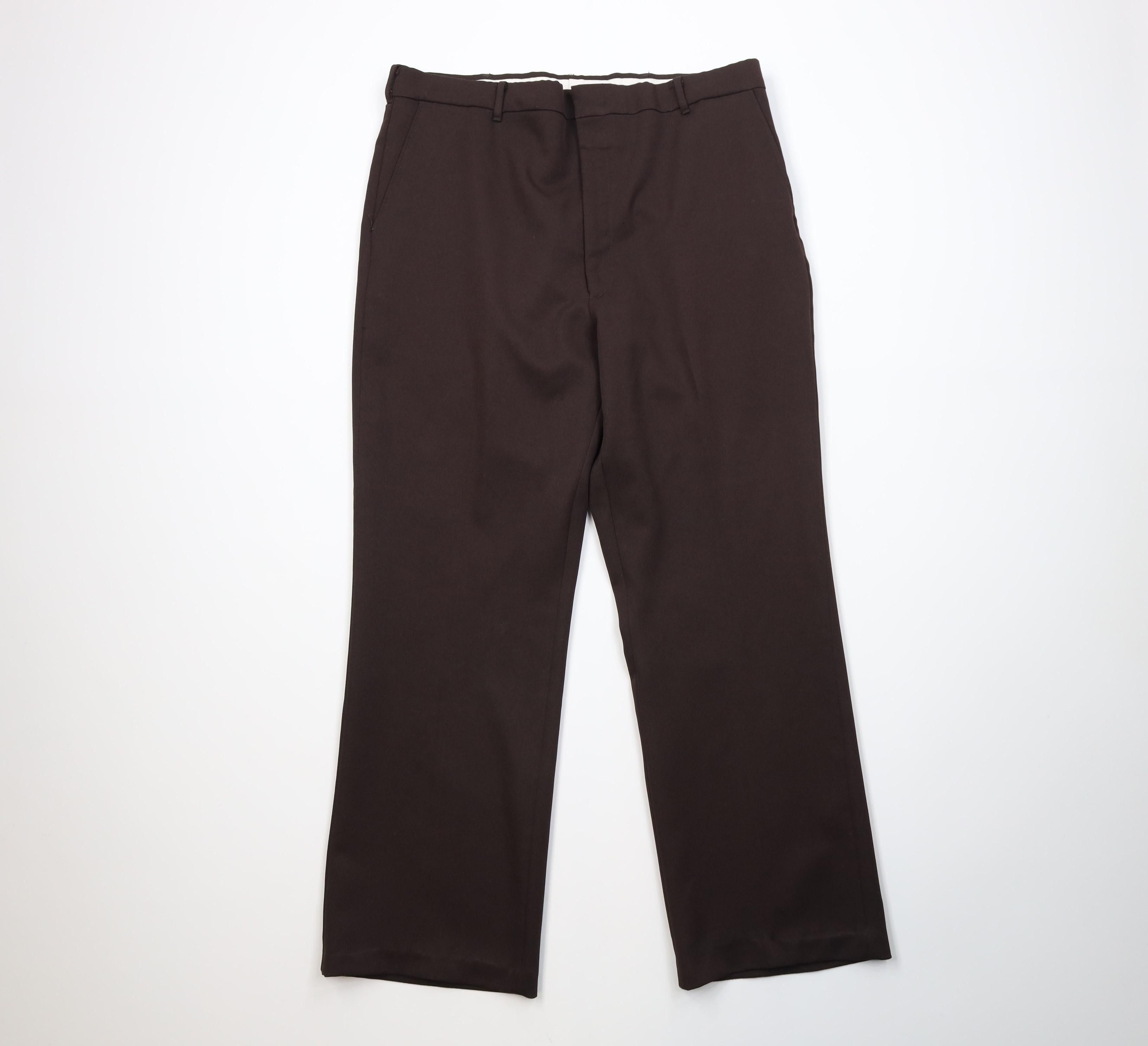 Vintage Vintage 70s Streetwear Flared Wide Leg Chino Pants Brown USA Size US 36 / EU 52 - 1 Thumbnail