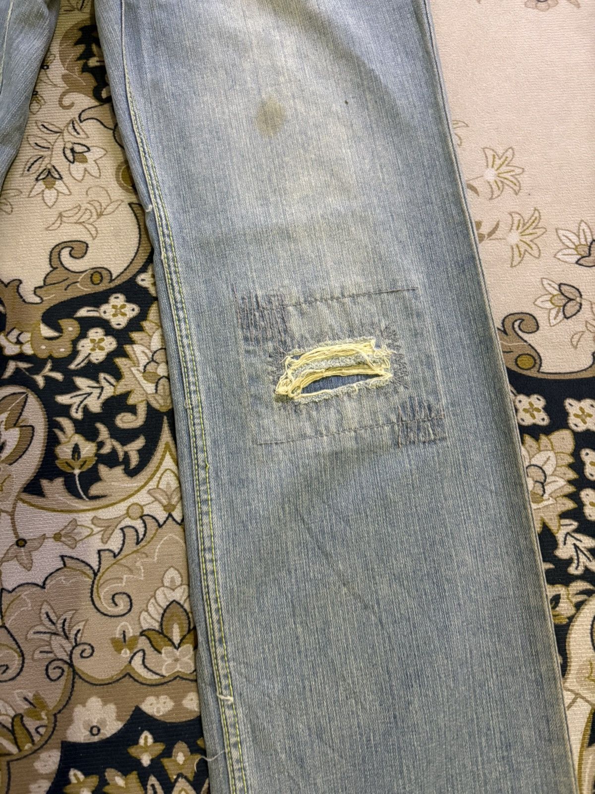 Gotcha × Vintage Vintage Japanese Brand Gotcha Back Side Leather Pocket Denim Size US 31 - 7 Thumbnail