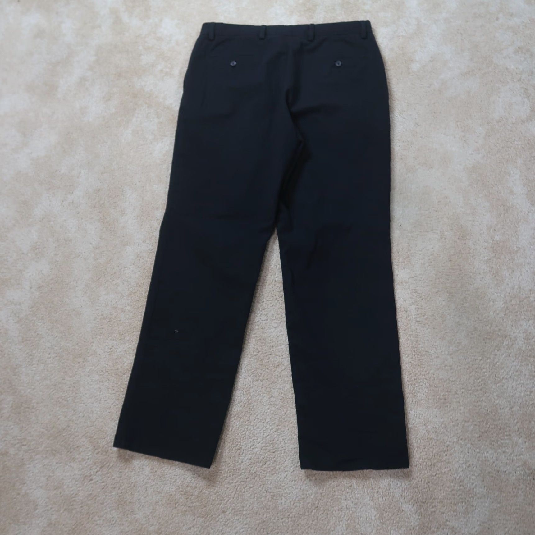 Dockers VINTAGE Dockers Straight Fit Pants Men's 36x34 Black Khaki 5-Pocket Design Flat Front Denim Knit Cotton Blend Zip Button Regular 80s 90s American Mens Size US 36 / EU 52 - 6 Thumbnail