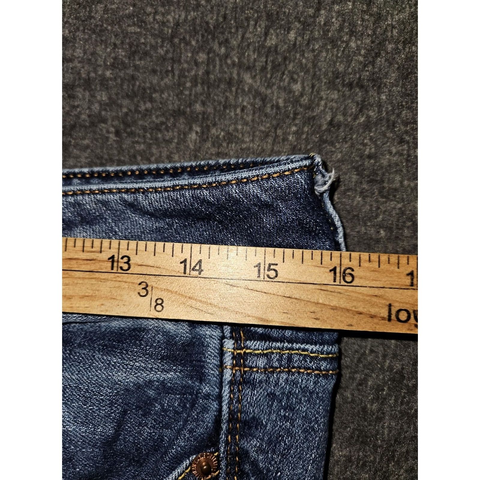 Vintage VINTAGE? No. American Eagle Jeans Womens Slim Bootstretch Distressed 5-Pocket Denim Bootcut Blue Medium 90s City Preppy Womens Size 28" / US 6 / IT 42 - 4 Thumbnail