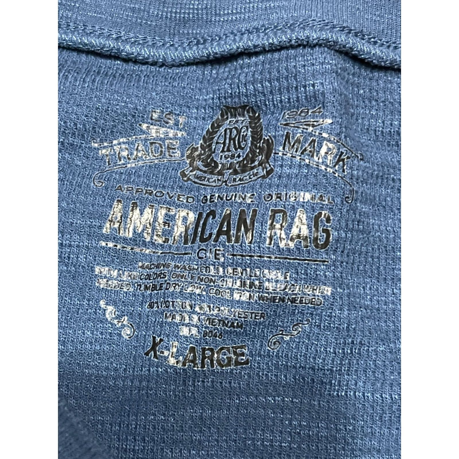 Vintage American Rag Cie Shirt Men's XL Blue Long Sleeve 1/4 Buttons Size US XL / EU 56 / 4 - 5 Thumbnail