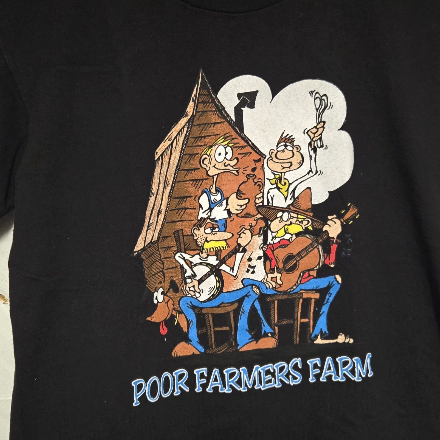 Anvil VINTAGE Poor Farmers Farm T-Shirt Men’s Medium Black Single Stitch Anvil 1990s Farm Animals Funny Size US M / EU 48-50 / 2 - 4 Thumbnail