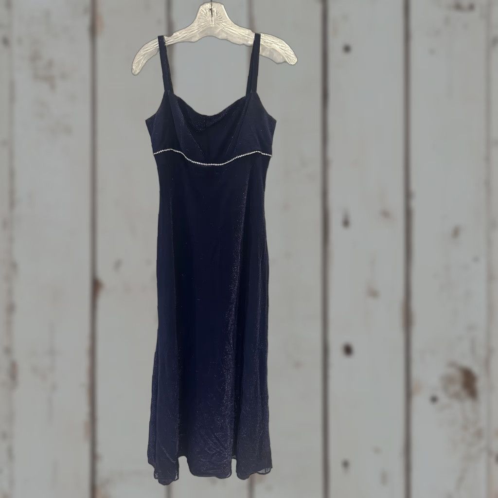 Vintage VINTAGE Jump apparel co Purple Metallic Shimmer Maxi Gown Spaghetti Strap 9/10 Womens Size M / US 6-8 / IT 42-44 - 1 Thumbnail