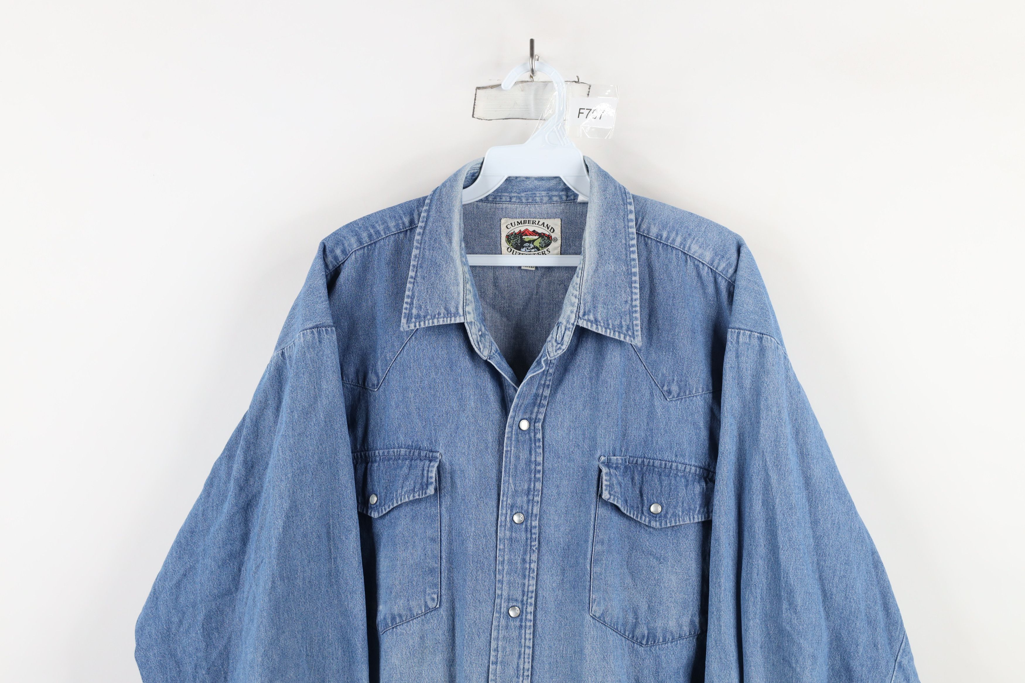 Vintage Vintage 90s Streetwear Cowboy Denim Jean Snap Button Shirt Size US XXL / EU 58 / 5 - 2 Thumbnail