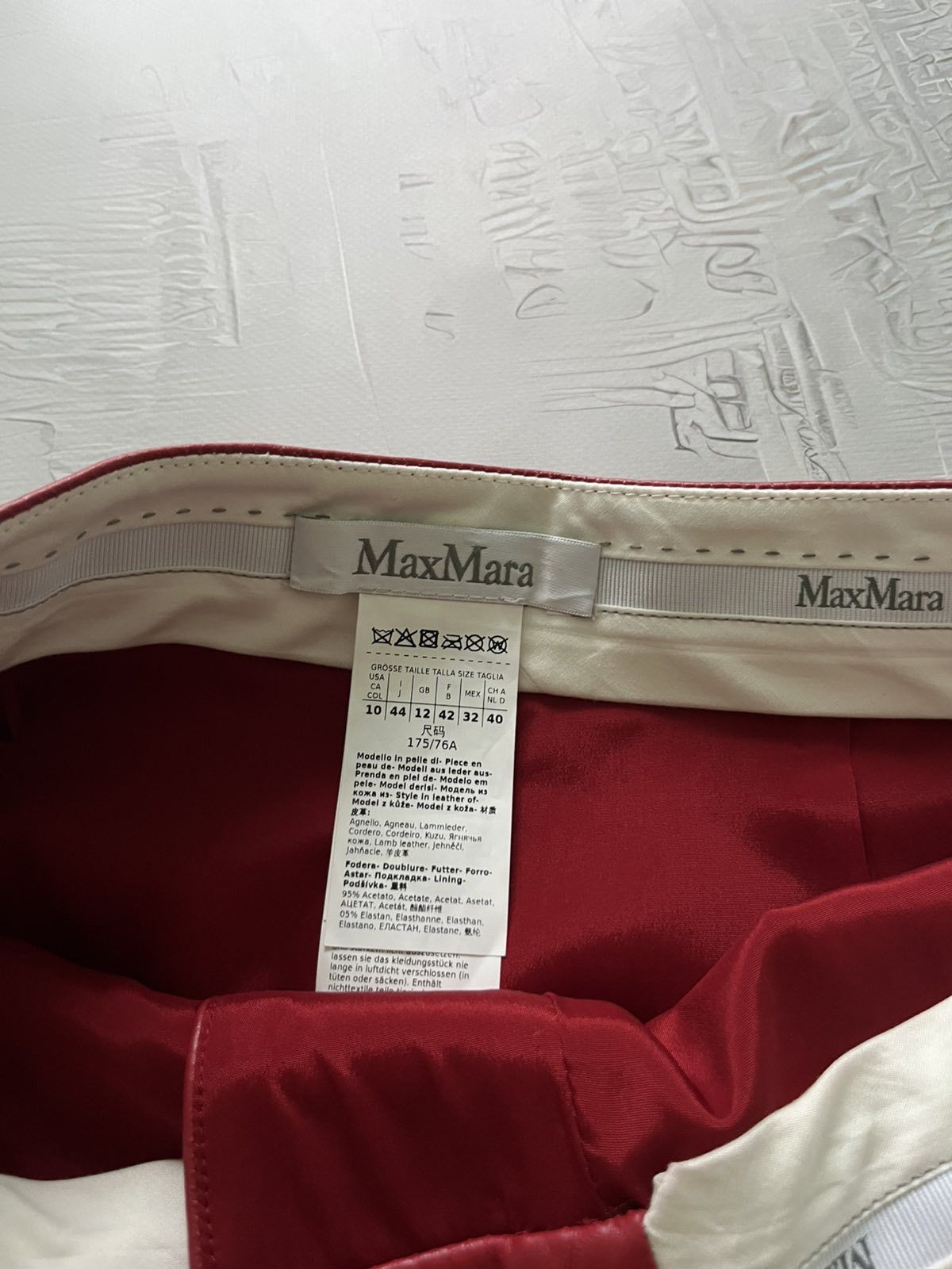 Max Mara RRP 695 $ Max Mara LACUNA Women's Leather Shorts Red Size 32" / US 10 / IT 46 - 5 Thumbnail