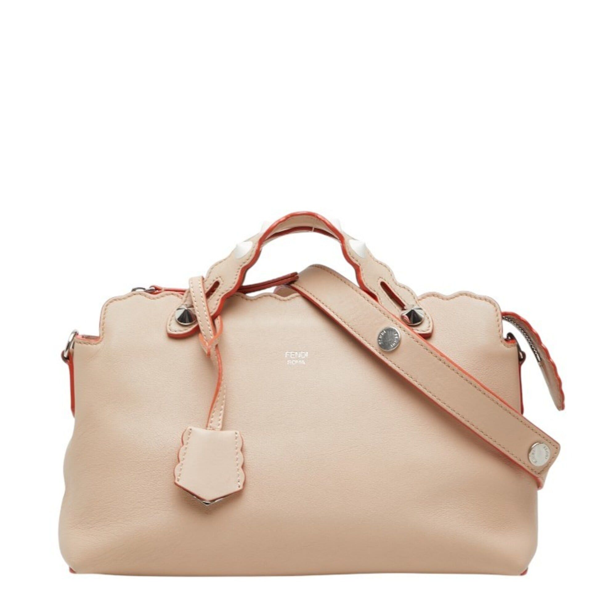 Fendi Fendi By The Way Medium Studded Handbag Shoulder Bag 2WAY 8BL124 Beige Leather Women's FENDI Size ONE SIZE - 1 Thumbnail