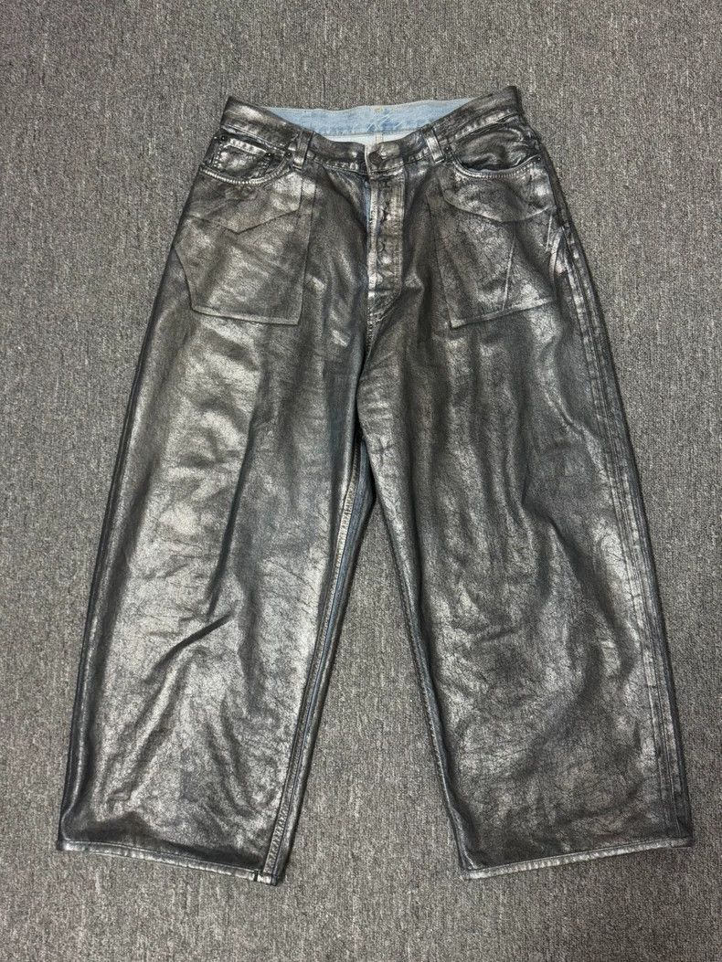 Acne Studios Silver Coated Waxed Denim Pants- Size US 34 / EU 50 - 1 Thumbnail