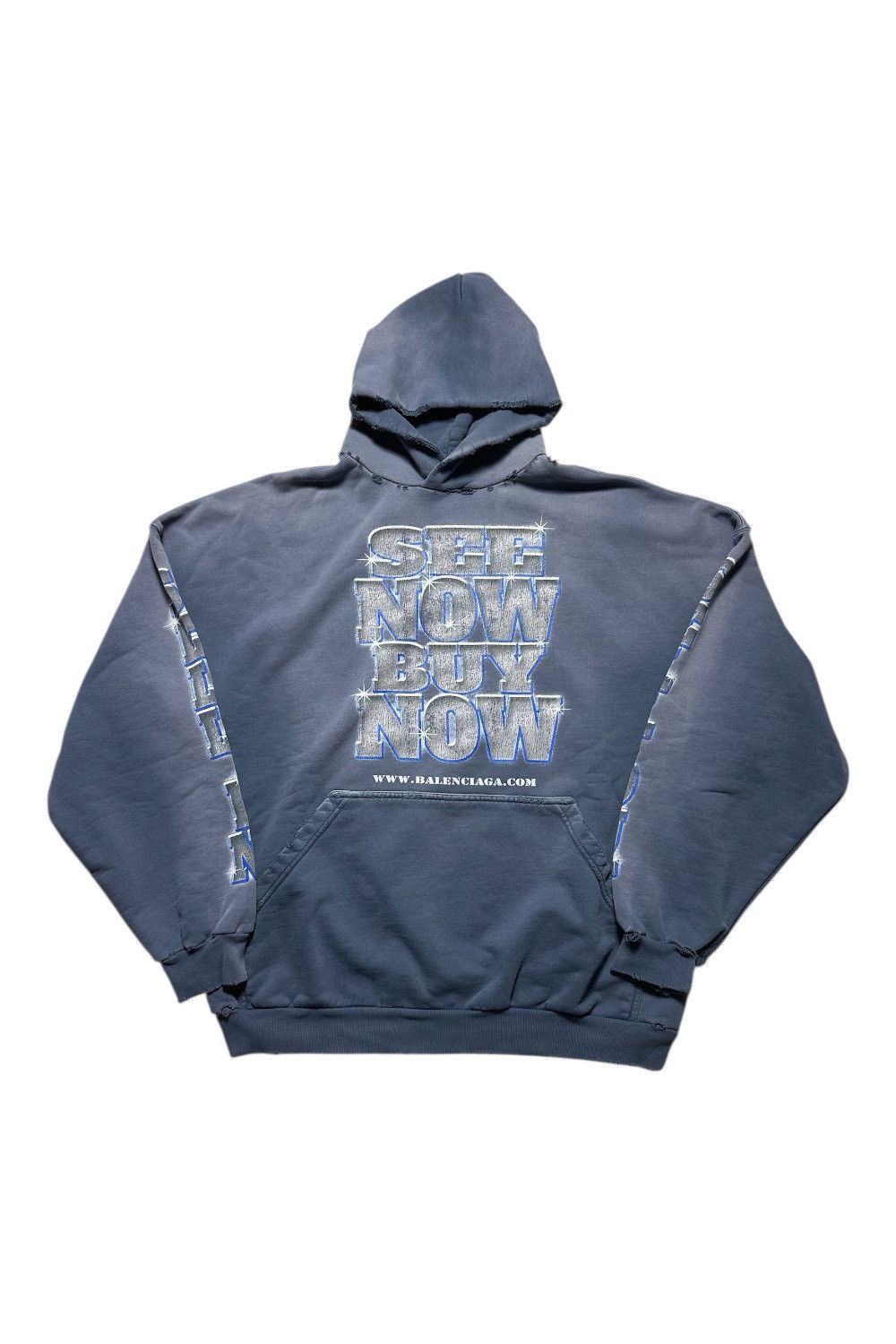 Balenciaga S24 „See now Buy now“ hoodie faded blue Sz1 S