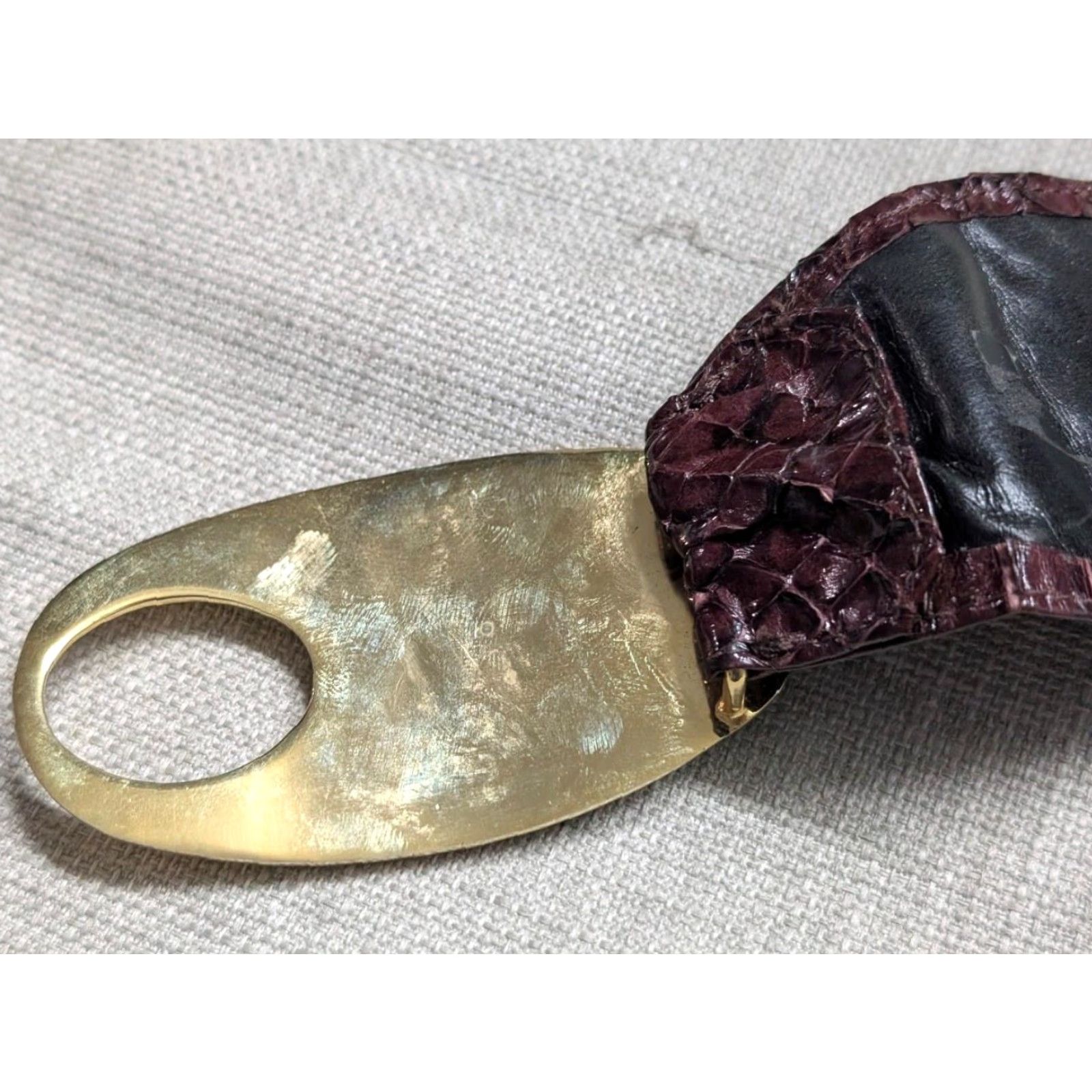 Vintage VINTAGE Morris Moskowitz GENUINE SNAKESKIN belt, Red Burgundy, M, 2.5" width, Leather, Women's, Glam, Tie Belt, 34-35 in, 1980s, Mens? Womens Size M / US 6-8 / IT 42-44 - 4 Thumbnail