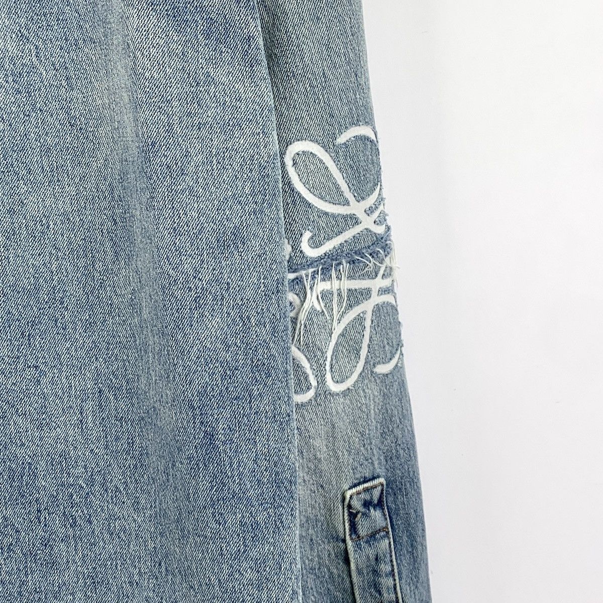 Loewe Loewe Blue Logo Embroidered Long Sleeve Denim Shirt K26WX Size US XS / EU 42 / 0 - 5 Thumbnail