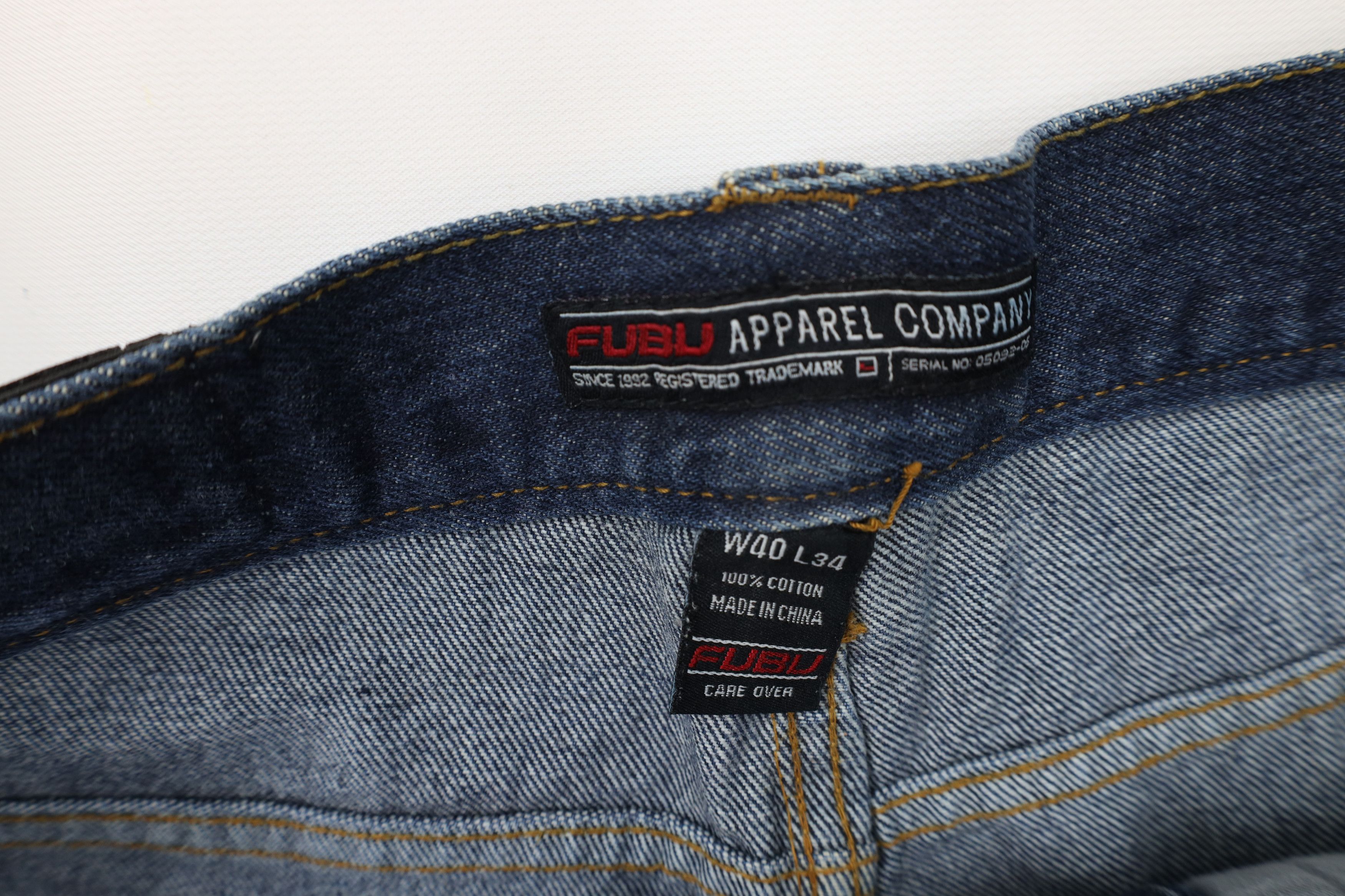 Fubu Vintage 90s Y2K FUBU Baggy Wide Leg Cargo Denim Jeans Blue Size US 40 / EU 56 - 9 Thumbnail