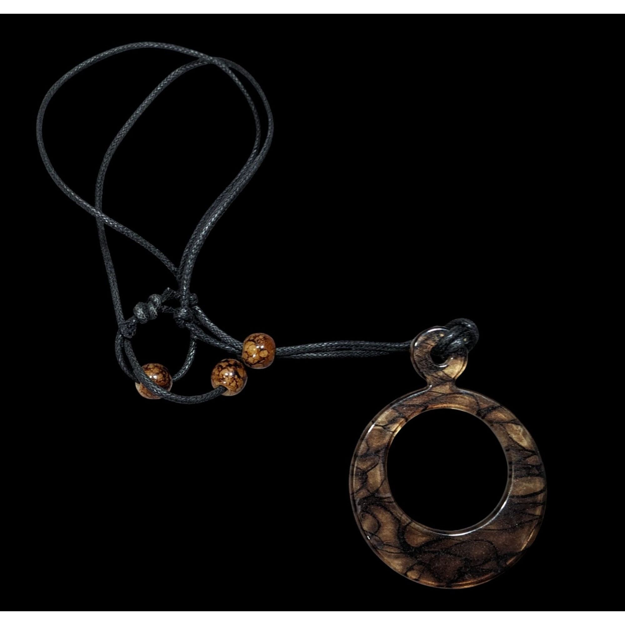 Other Brown Resin Pendant Necklace With Adjustable Black Cord & Be Size ONE SIZE - 1 Thumbnail