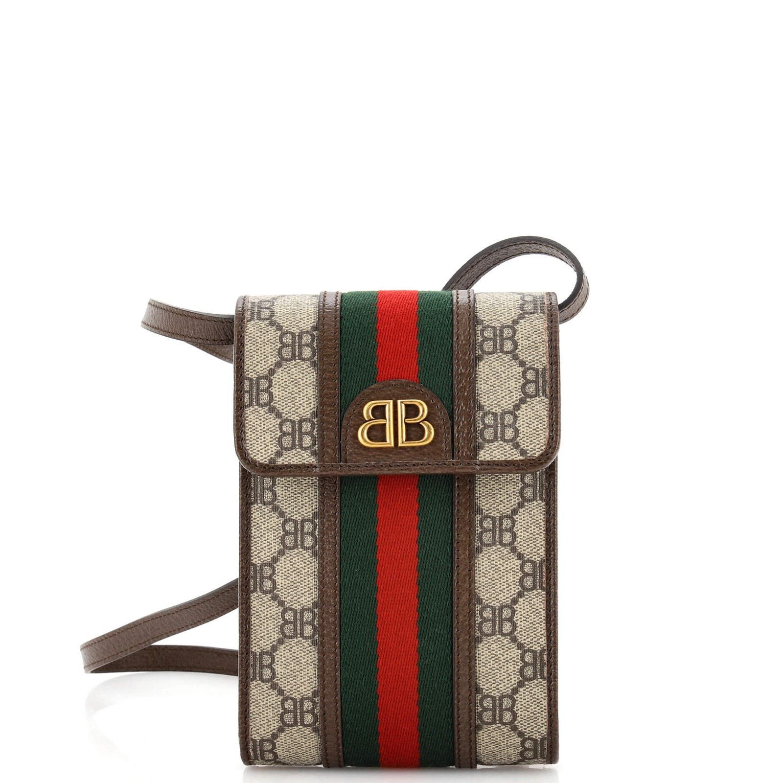 x Gucci The Hacker Project Web Phone Bag BB Coated Canvas
