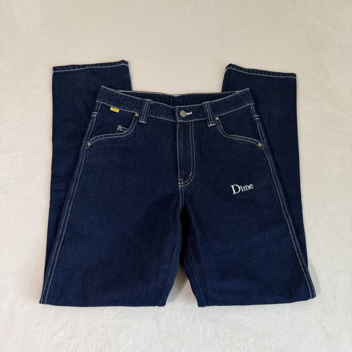 Dime Dime Contrast Stitch Blue Jeans Size US 29 - 1 Thumbnail