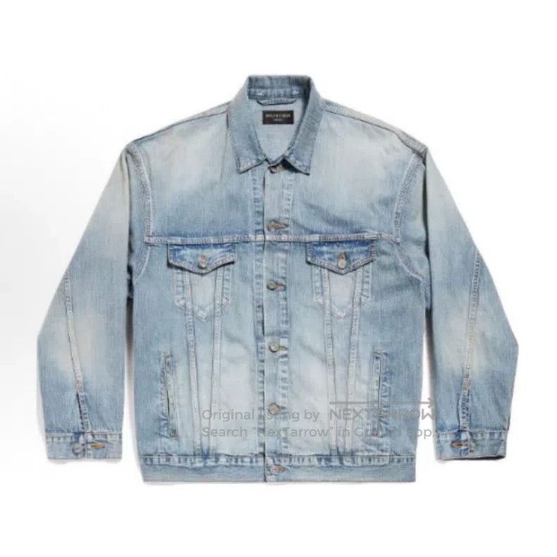 Balenciaga Balenciaga Sunset Eiffel Tower Denim Jacket, Light Blue Size US S / EU 44-46 / 1 - 7 Thumbnail