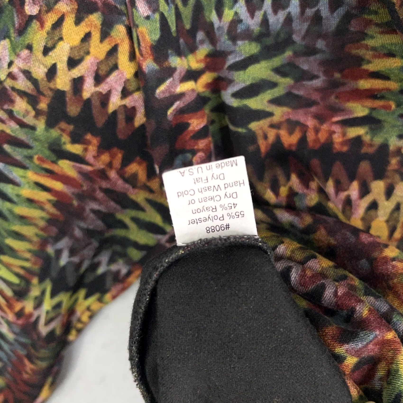 Rainbow Andria Lieu Top Womens Medium Black Colorful Rainbow Zigzag Tunic Artsy Eclectic Size M / US 6-8 / IT 42-44 - 6 Thumbnail