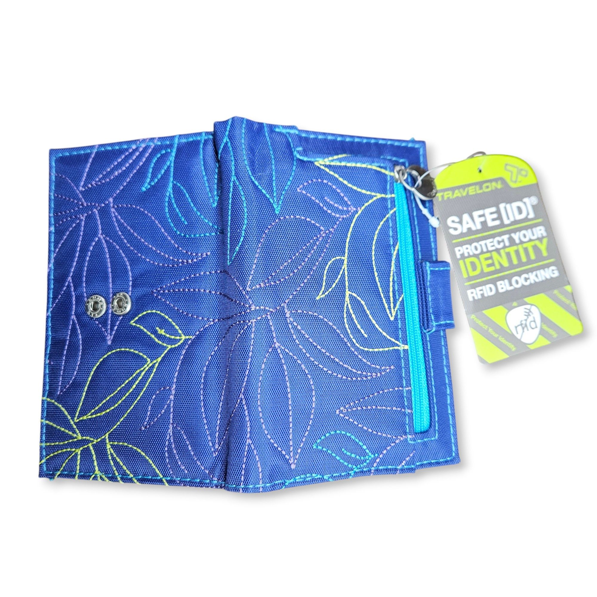 Other Travelon 5.5x3.5" RFID Bi-Fold Wallet Indigo Blue Floral Size ONE SIZE - 3 Thumbnail