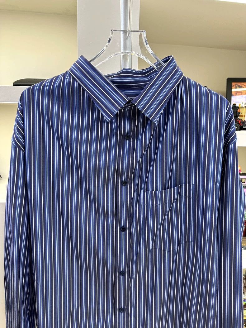 Balenciaga Balenciaga size 39 Blue Stripe Long Sleeve Shirt 2501-Nexta Size US M / EU 48-50 / 2 - 3 Thumbnail