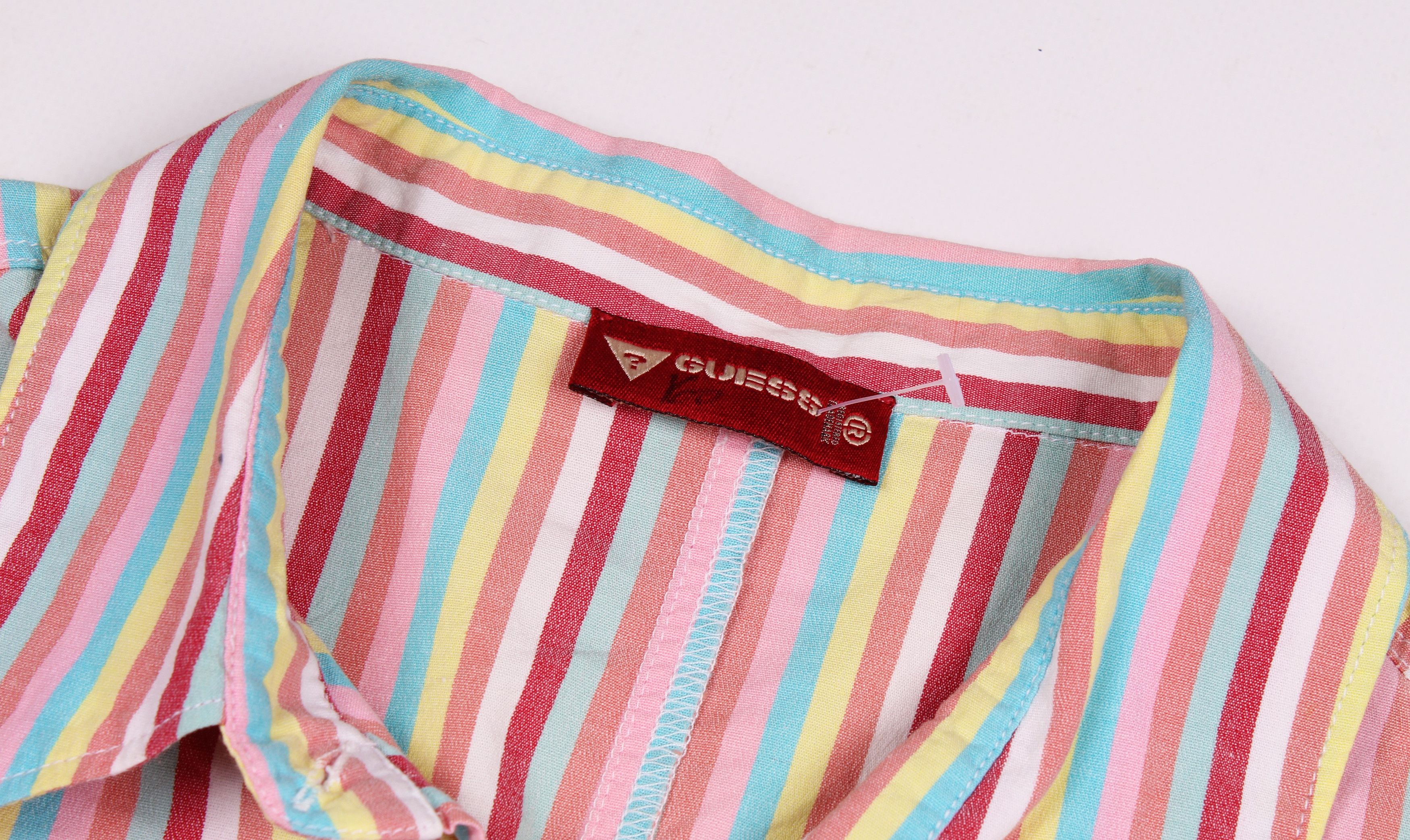Guess Vintage Guess Cute Y2K Striped Kidcore Short Sleeve Shirt Size S / US 4 / IT 40 - 4 Thumbnail