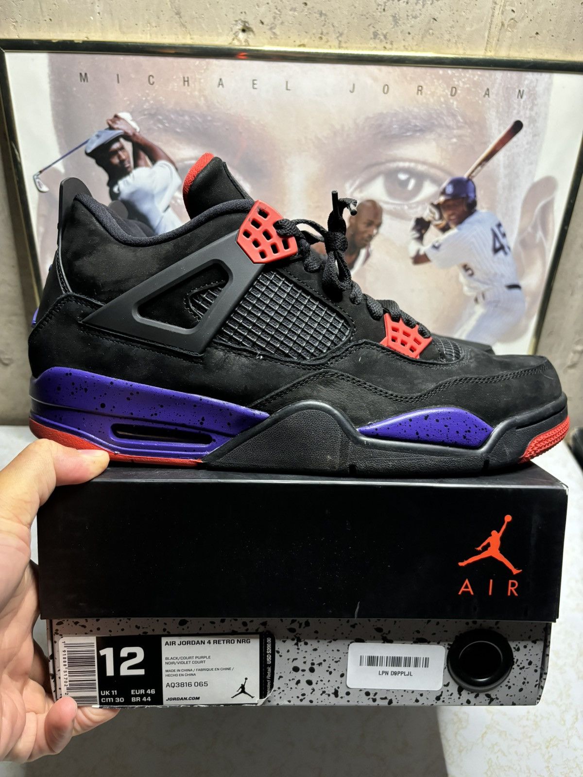 Jordan Brand Air Jordan 4 Retro OG Raptor Drake Size US 12 / EU 45 - 1 Thumbnail