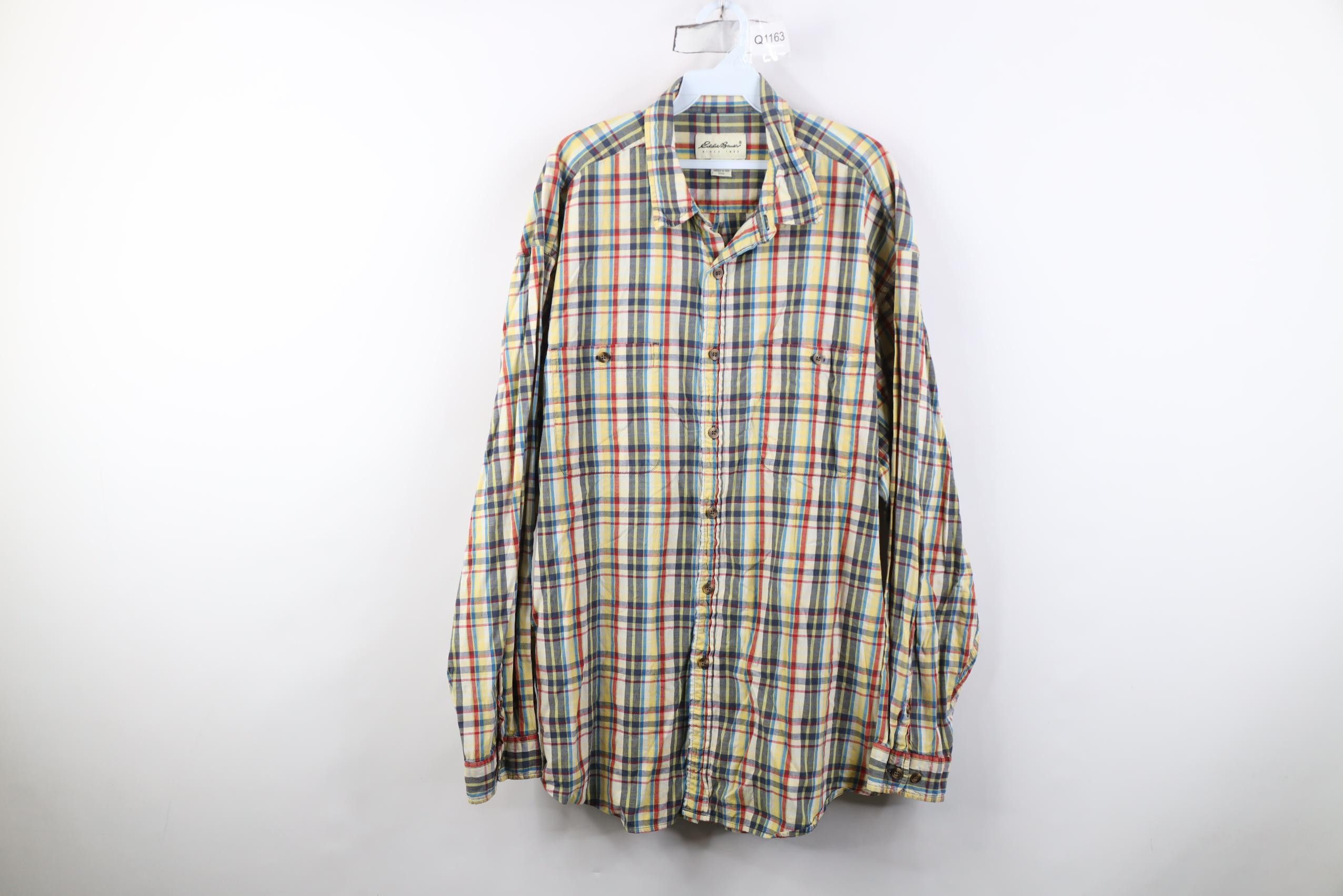 Eddie Bauer Vintage 90s Eddie Bauer Madras Flannel Collared Button Shirt Size US XXL / EU 58 / 5 - 1 Thumbnail